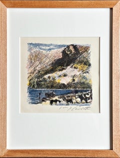 Lovis Corinth "Bergsee 1923" Color Lithograph, German Impressionist, Signed