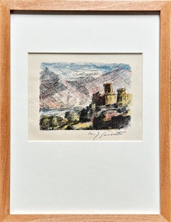 Lovis Corinth "Burg am See 1923" Color Lithograph, German Impressionist, Signed