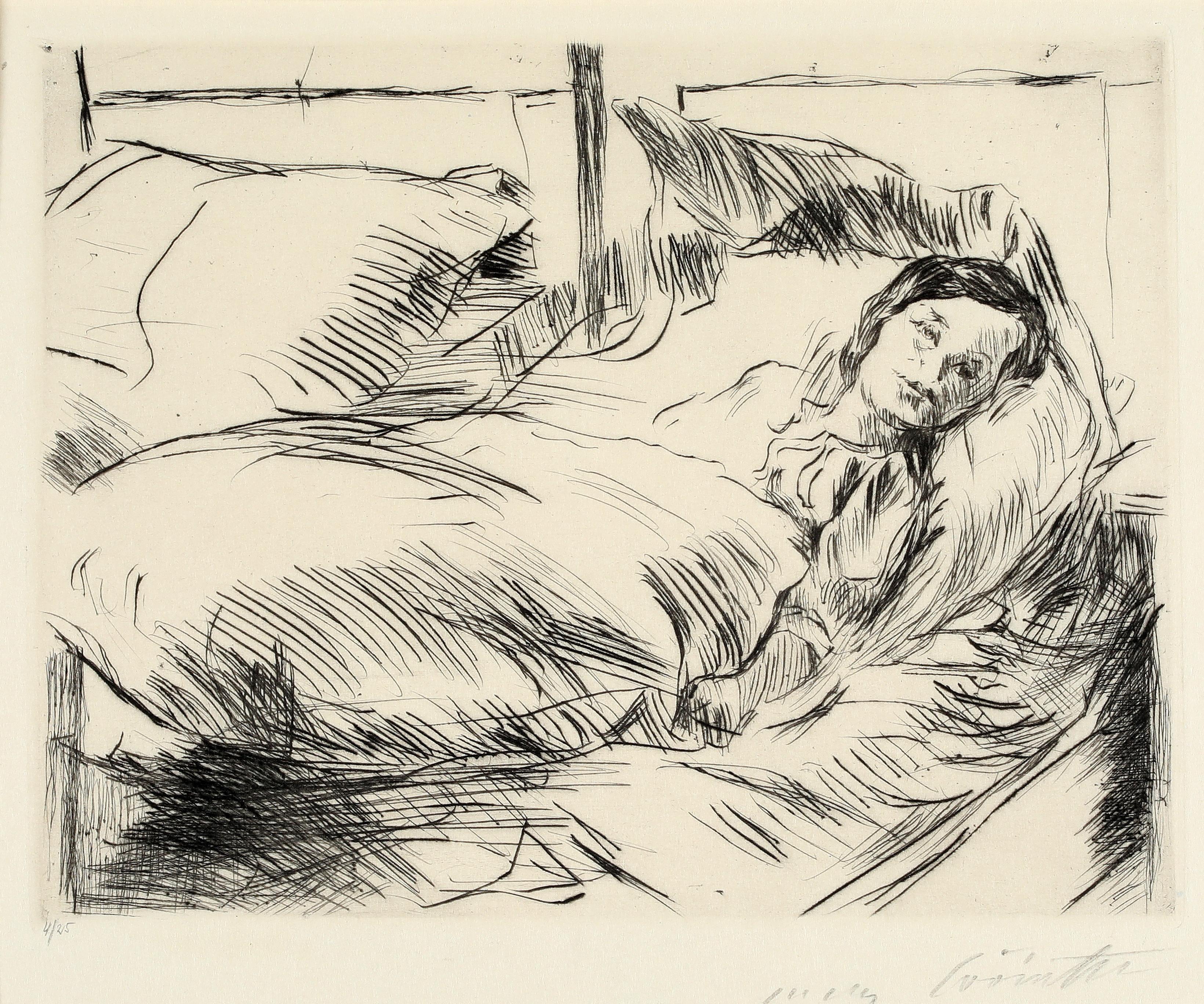 Lovis Corinth
Tapiau 1858-1925 Zandvoort
The sick child, 1918
Drypoint etching
Hand signed lower right
Limited left 4/25
Image size: 18.8 x 24.4 cm
Sheet size: 28 x 36 cm
Good condition
One of only 25 copies
Published by Fritz Gurlitt Verlag,