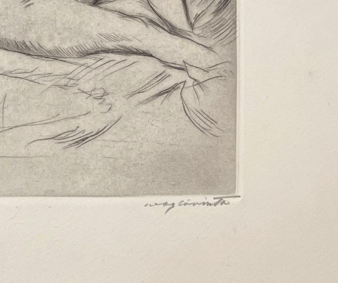 Schlafende (ärmelnde nackte Frau) (Beige), Nude Print, von Lovis Corinth