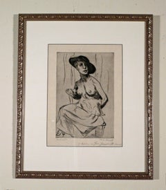 WEIBLICHER AKT MIT BREITKREMPIGEM HUT