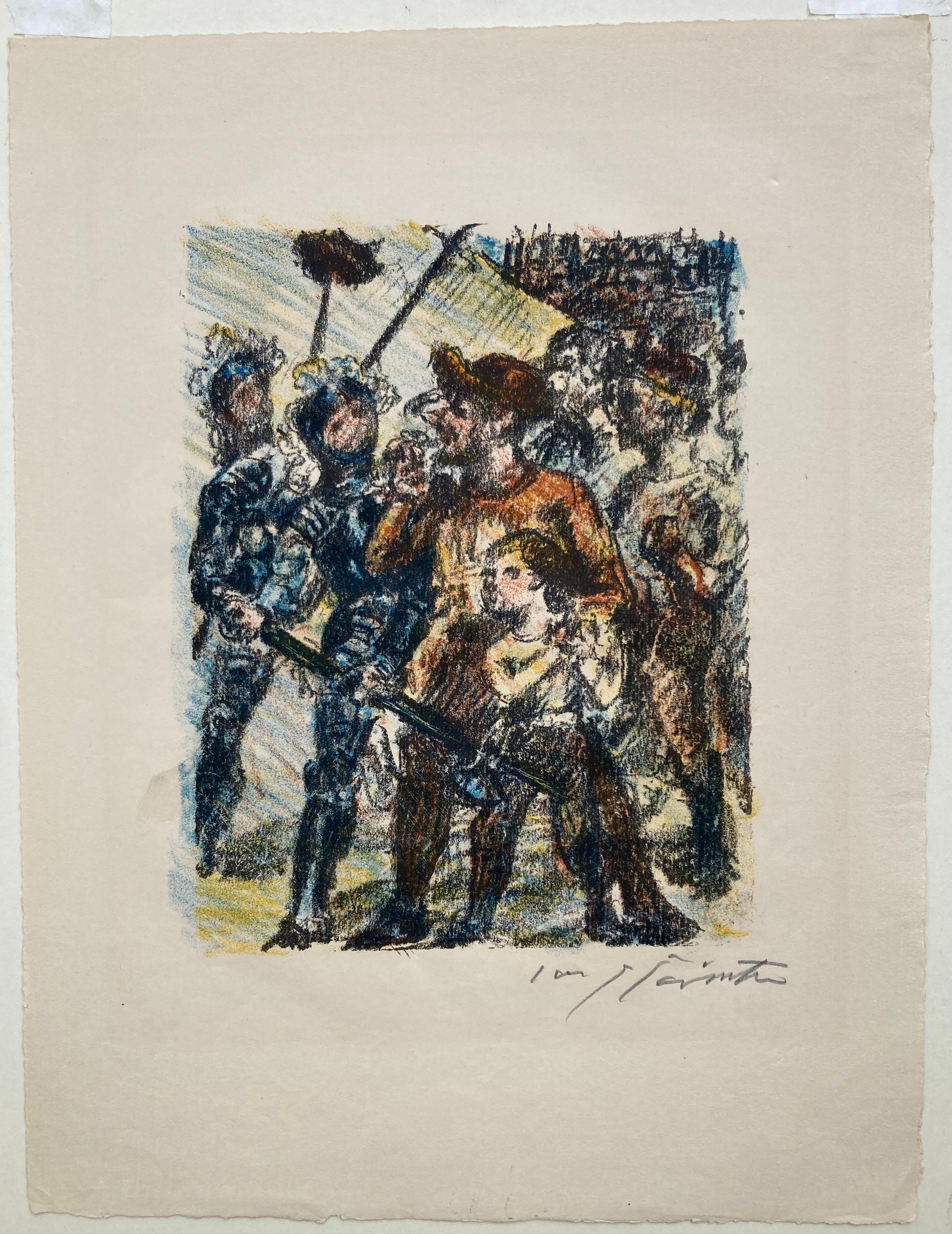 William Tell And His Son In Front Of The Hat - Print by Lovis Corinth
