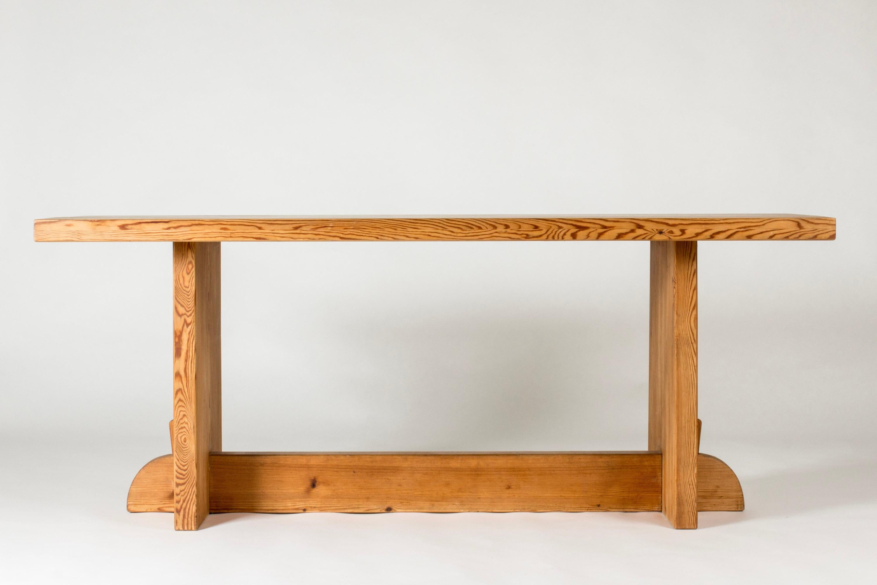 Lovö” dining table by Axel Einar Hjorth, made from solid pine in a clean, rustic design. Beautiful woodgrain.

“Lovö” is one of the series of furniture included in NK:s “Sporstugemöbler”, “sports cabin’s furniture”. Axel Einar Hjorth designed them