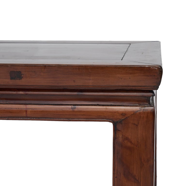 Fruitwood Low 19th Century Ming Style Altar Console Table For Sale