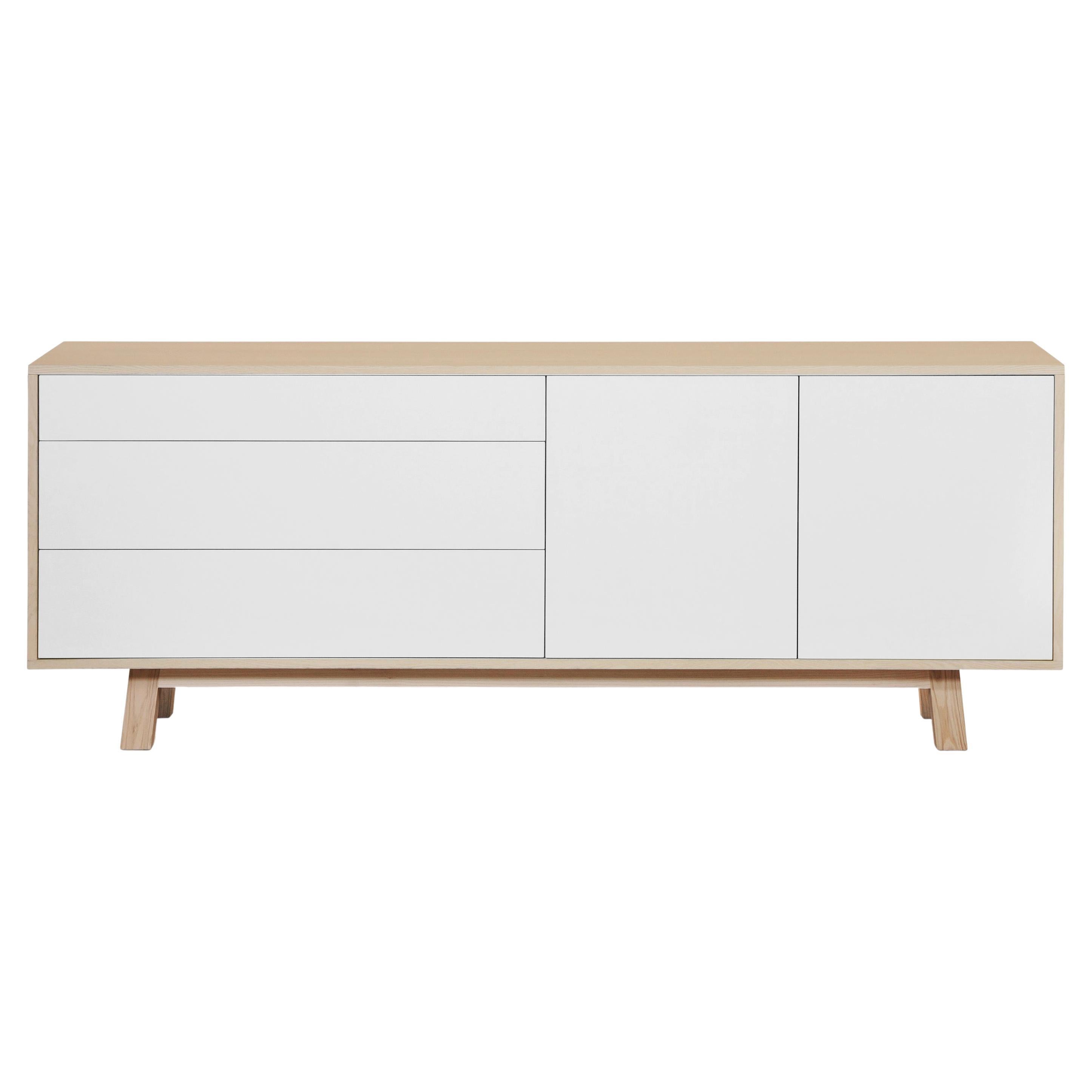 French 2-door 3-drawer scandinavian design sideboard, design by Eric Gizard For Sale