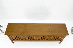 Low 4 Door 2 Drawers Mid-Century Modern Credenza Light Walnut Finish Mint!