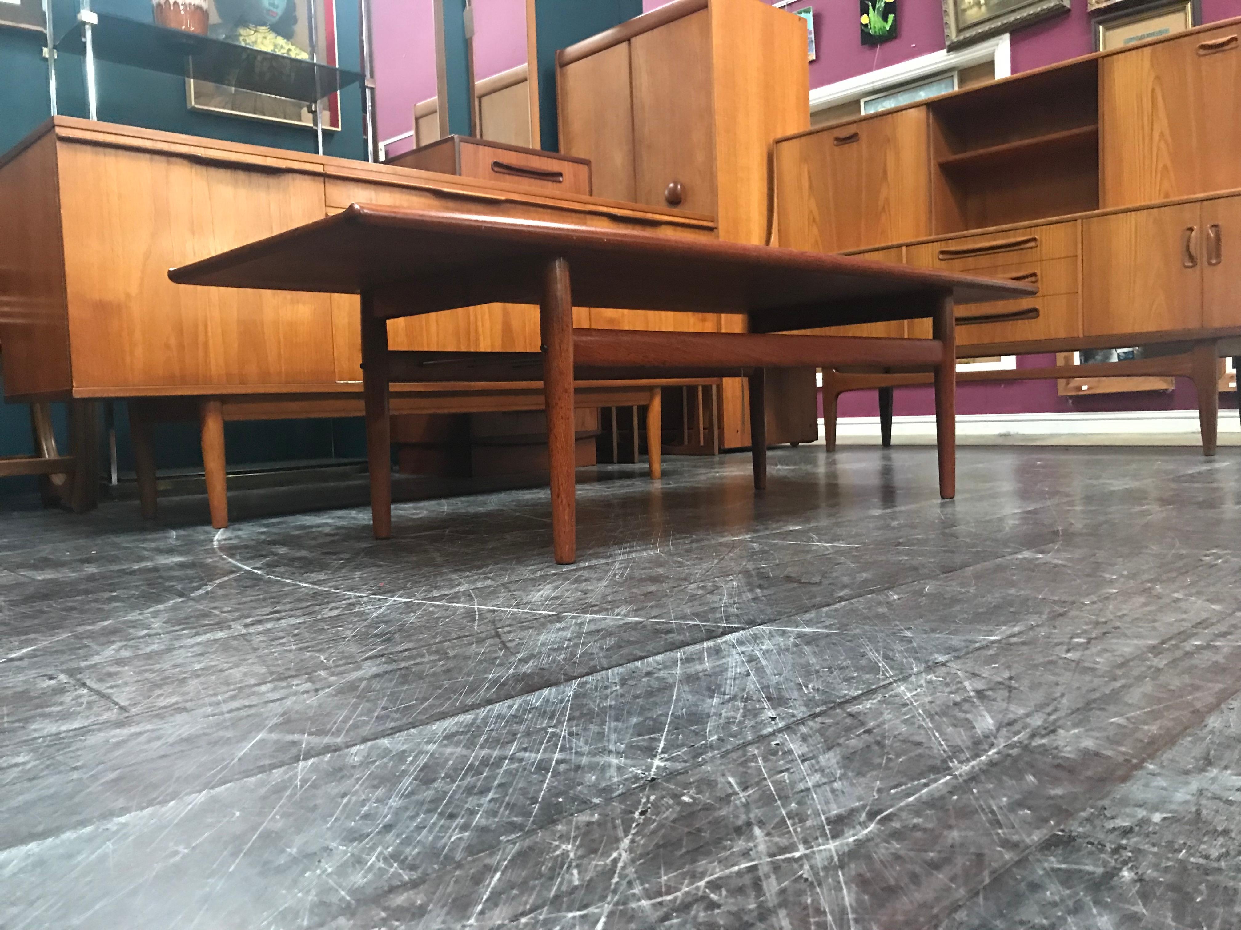 Danish Midcentury Teak Coffee Table by Grete Jalk for Glostrup For Sale 1
