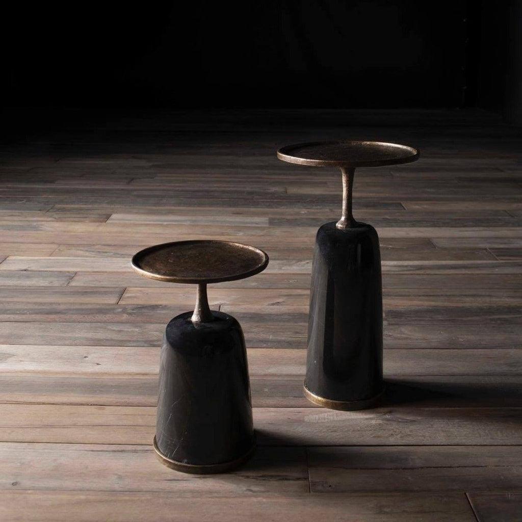 Low Altai Side Table, Antique Gold Bronze & Black Marble, Elan Atelier IN STOCK For Sale 2
