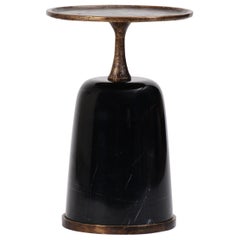 Low Altai Side Table, Antique Gold Bronze & Black Marble, Elan Atelier IN STOCK