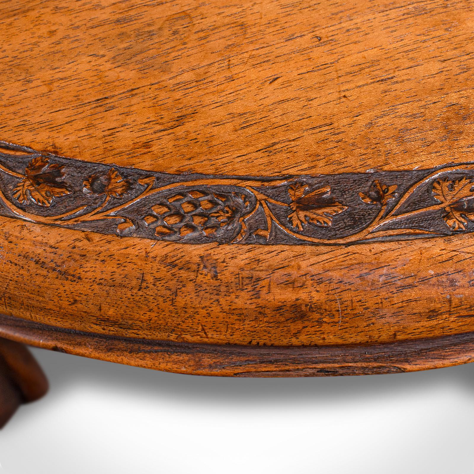 Low Antique Lamp Table, English, Afternoon Tea, Side, Wine, Victorian Circa 1890 (Buchenholz) im Angebot