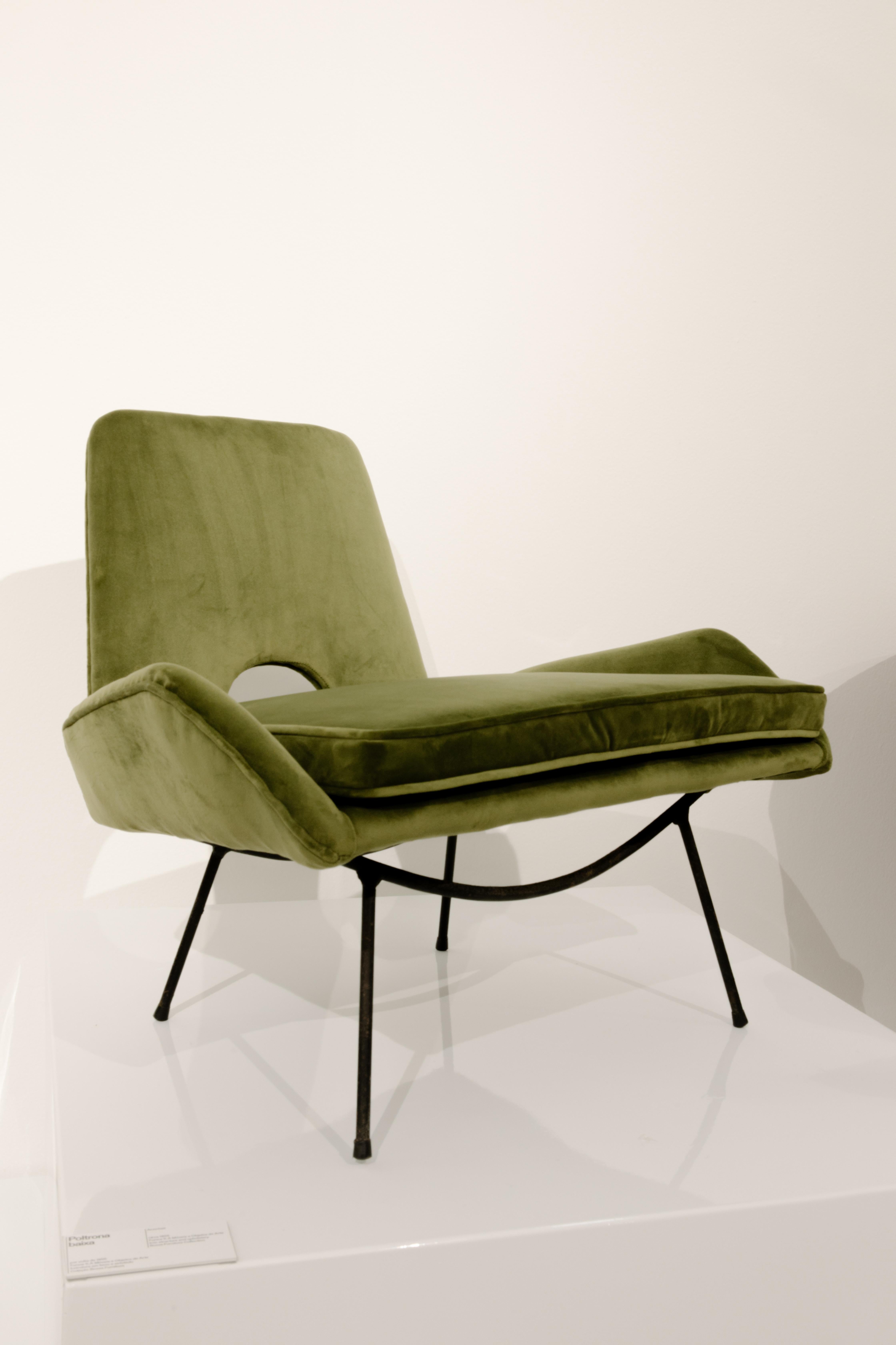Niedriger Sessel von Carlo Hauner und Martin Eisler, brasilianisches Midcentury-Design (Samt) im Angebot