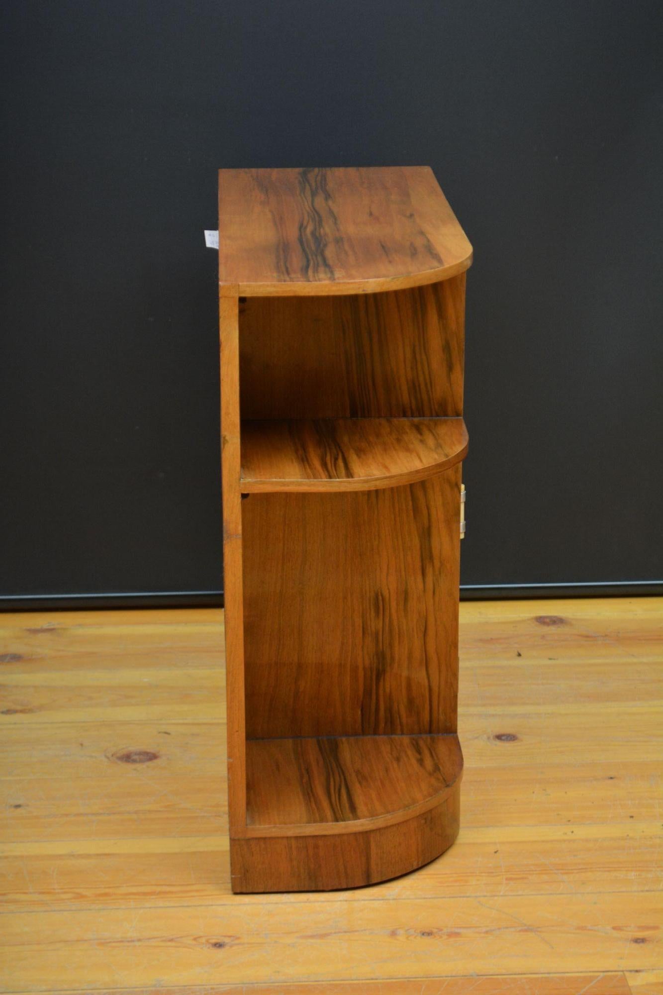 Low Art Deco Figured Walnut Cabinet / TV Stand For Sale 8