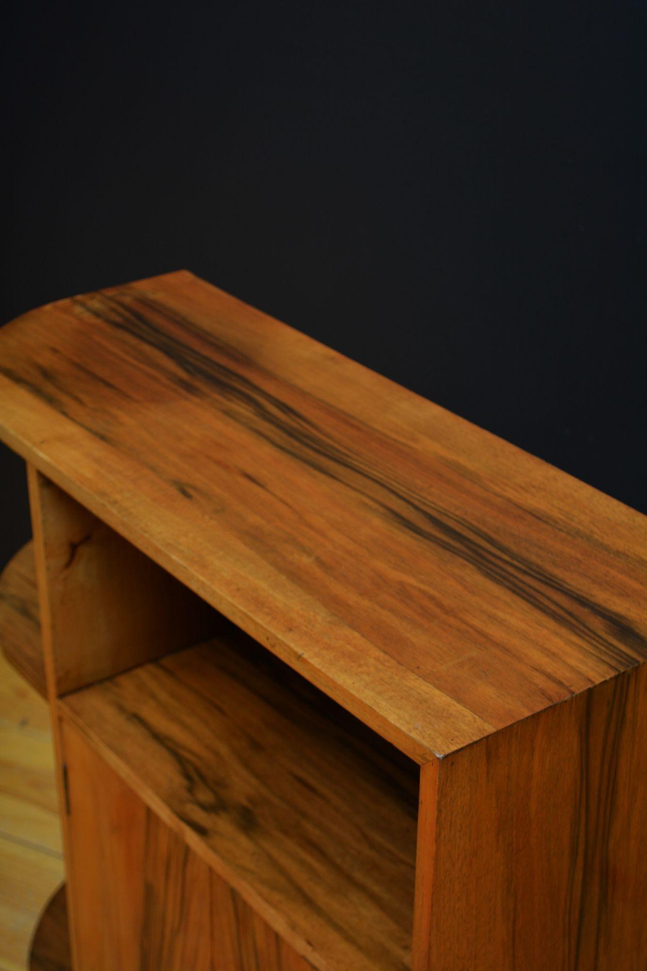Early 18th Century Low Art Deco Figured Walnut Cabinet / TV Stand For Sale