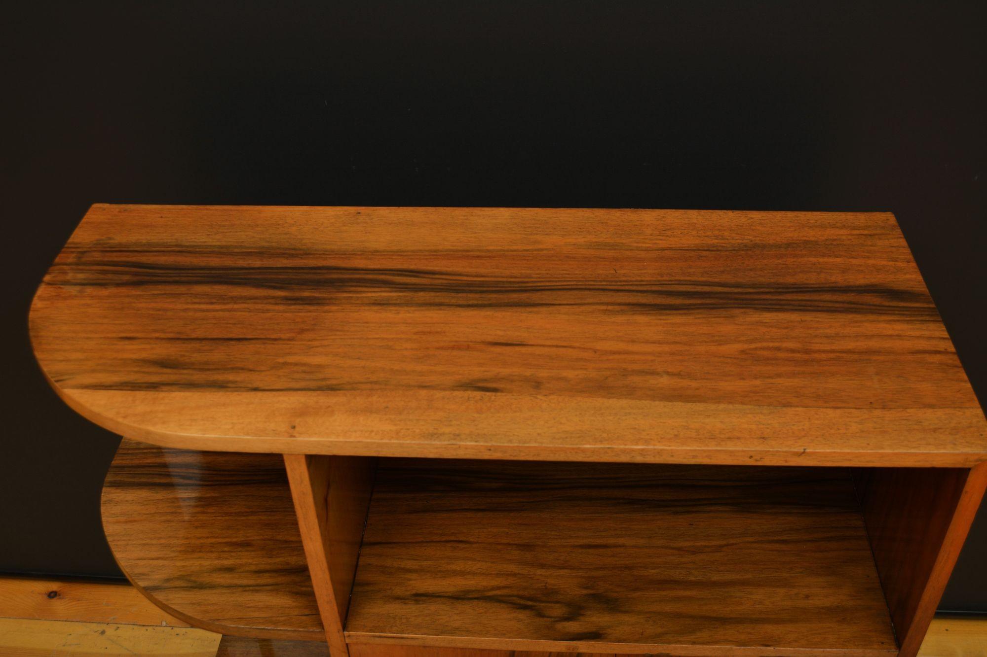 Low Art Deco Figured Walnut Cabinet / TV Stand For Sale 1