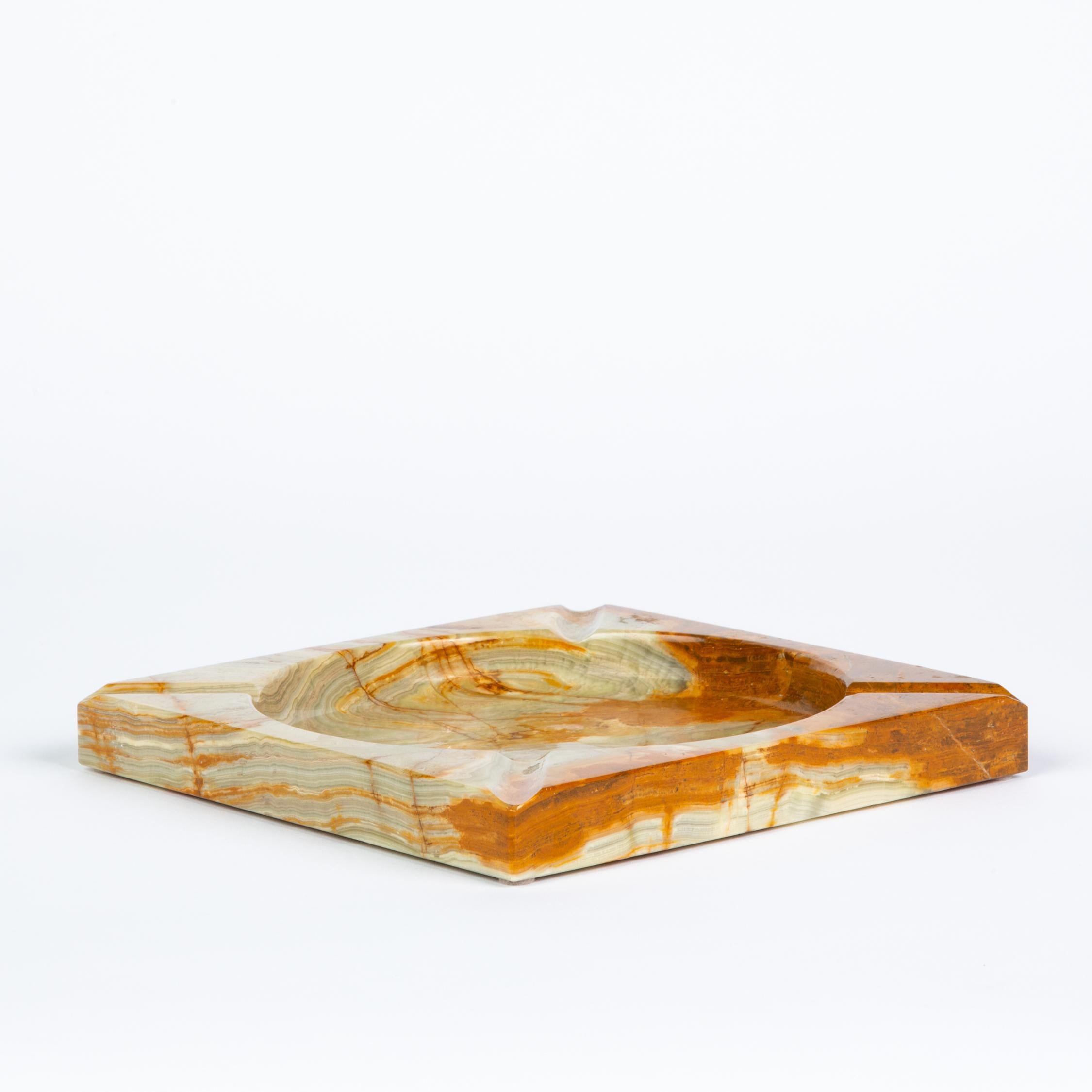 American Low Ashtray in Green Onyx
