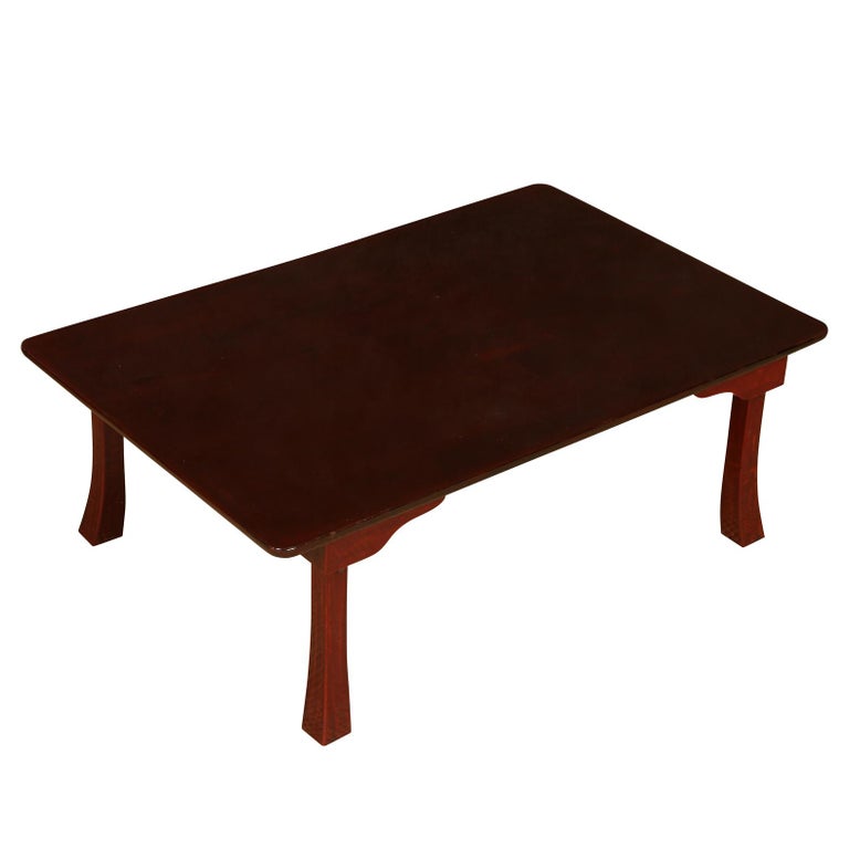 Low Asian Hardwood High Gloss Coffee Table For Sale at 1stDibs