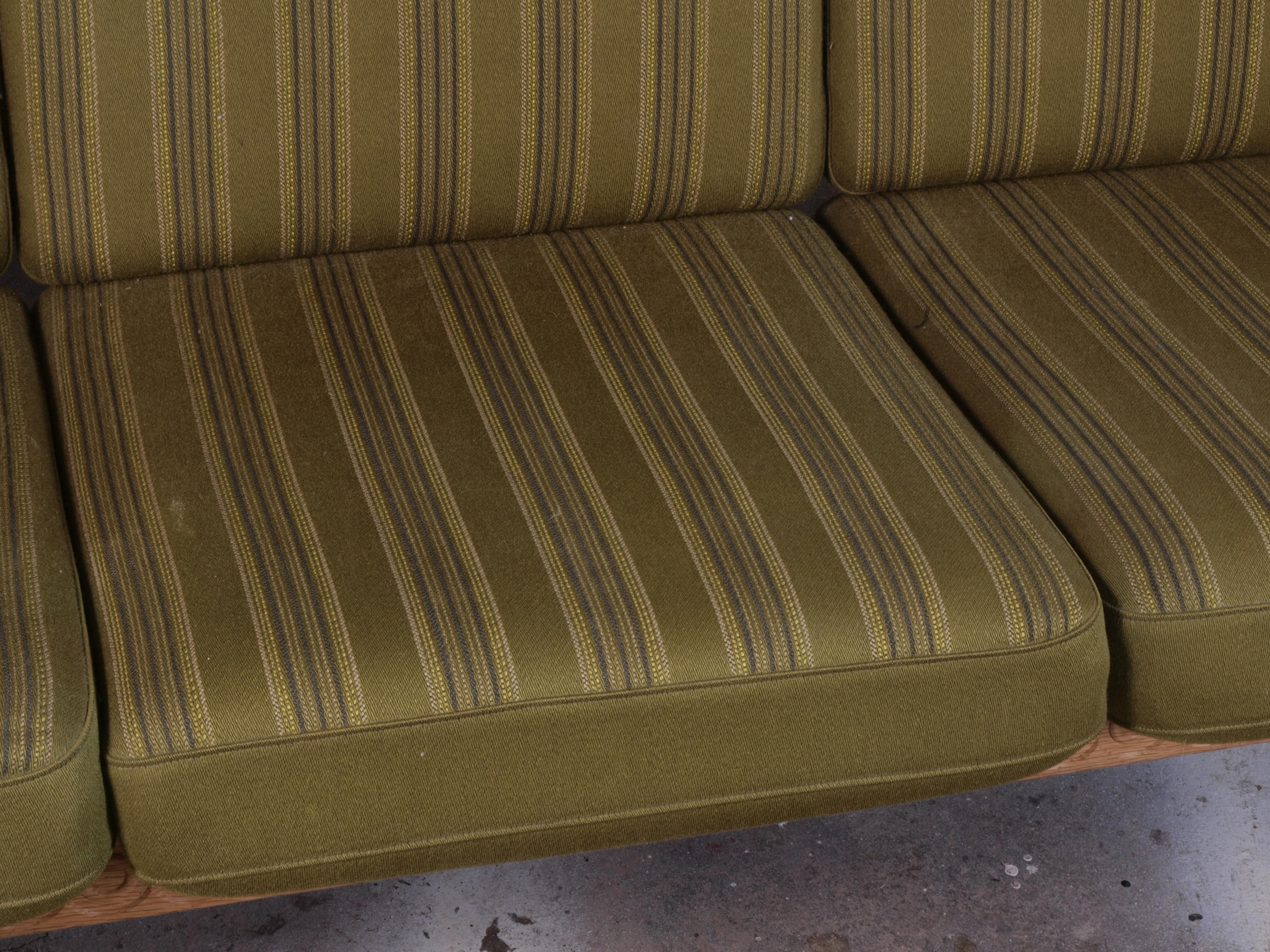 Low Back 3-Seater Sofa in Oak attributed to Henning Kjærnulf, 1960s For Sale 4
