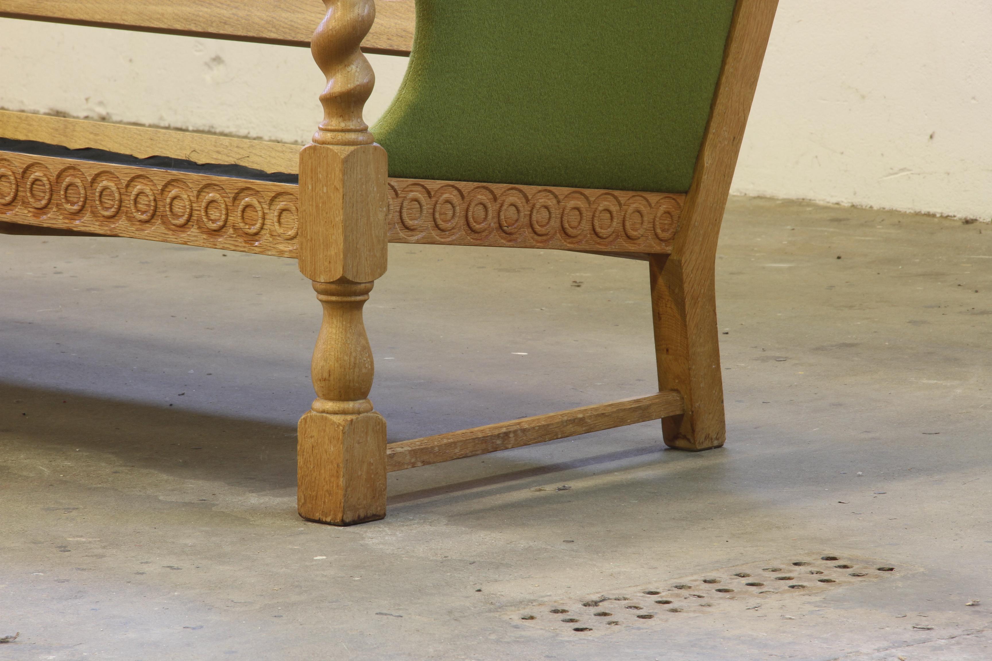 Mid-20th Century Low Back 3-Seater Sofa in Oak attributed to Henning Kjærnulf, 1960s For Sale