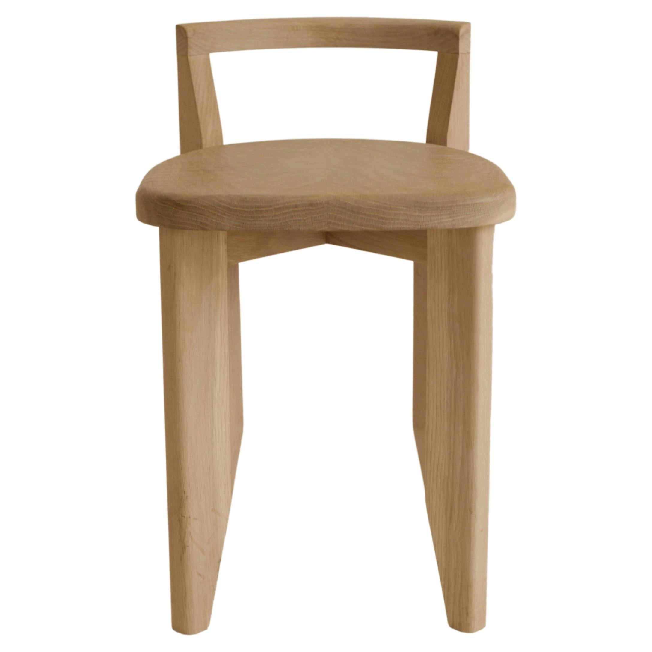 American Low Back Chair / Stool in Solid Oak by Boyd & Allister For Sale