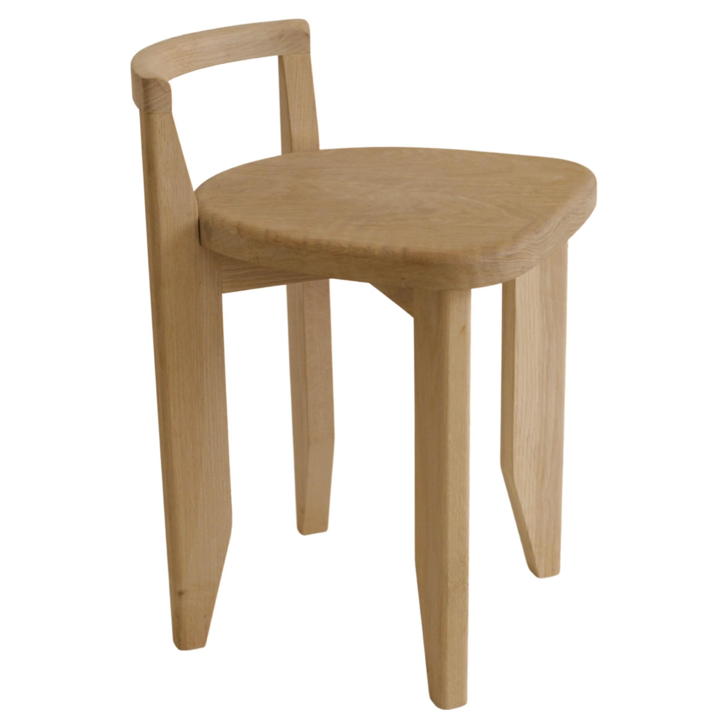 Low Back Chair / Stool in Solid Oak by Boyd & Allister For Sale