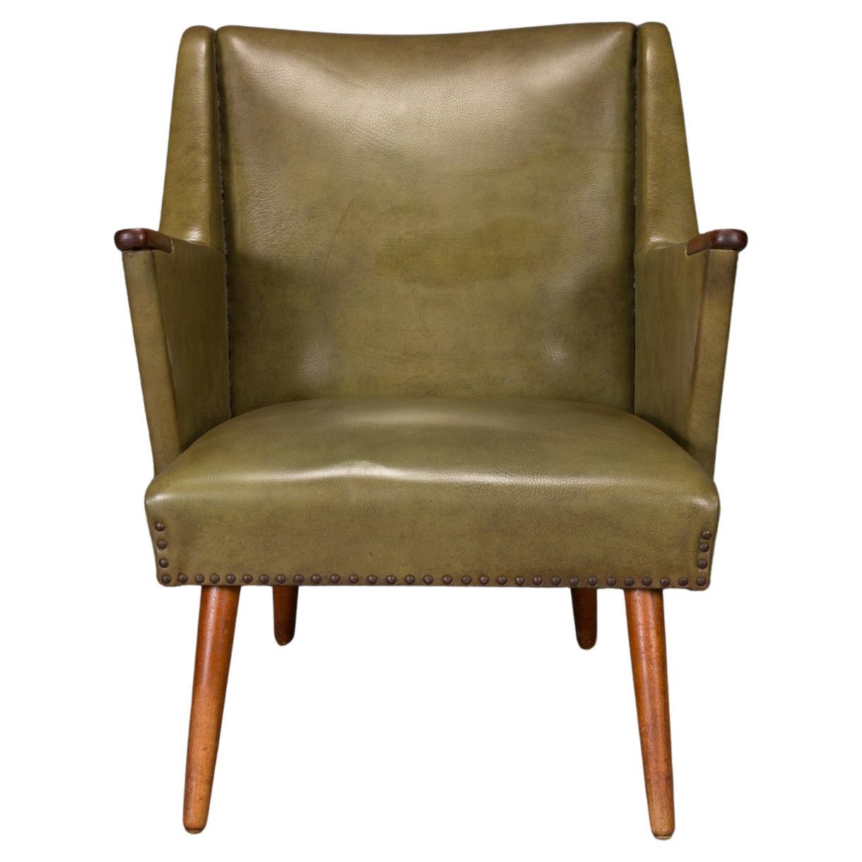 Low Back Danish Modern Lounge Easy Chair For Sale