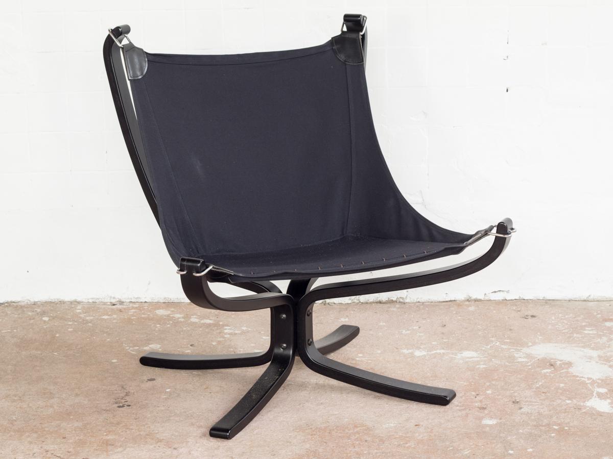 Leather Low Back Falcon Chair by Sigurd Ressell for Vatne Møbler, 1980s