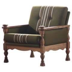 Low back Lounge Chair in Oak attributed to Henning Kjærnulf