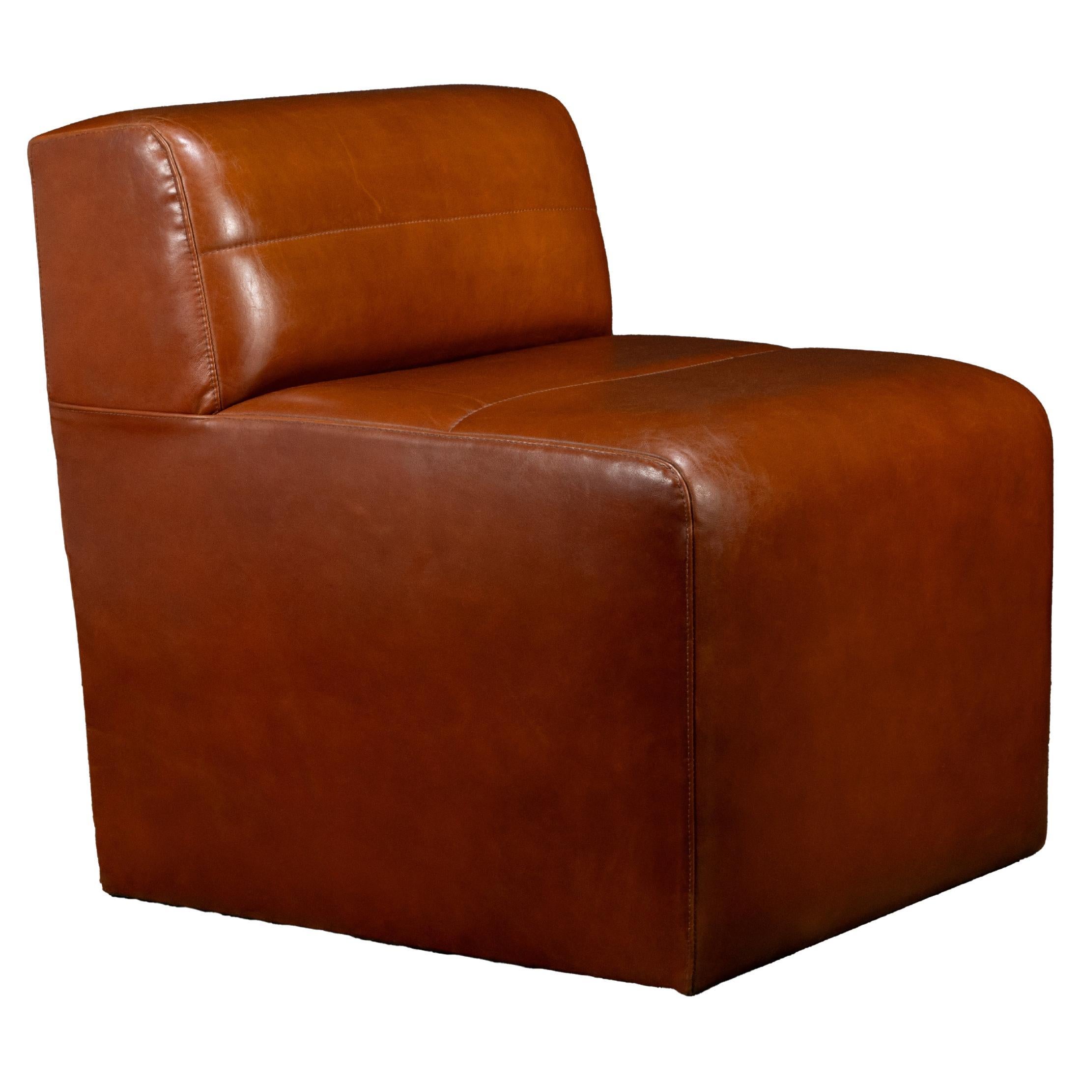 Low-backed Banquette in Argentine Leather from Costantini, Santos For Sale