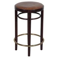 Antique Low Bar Stool, designed by Thonet, 1970s 