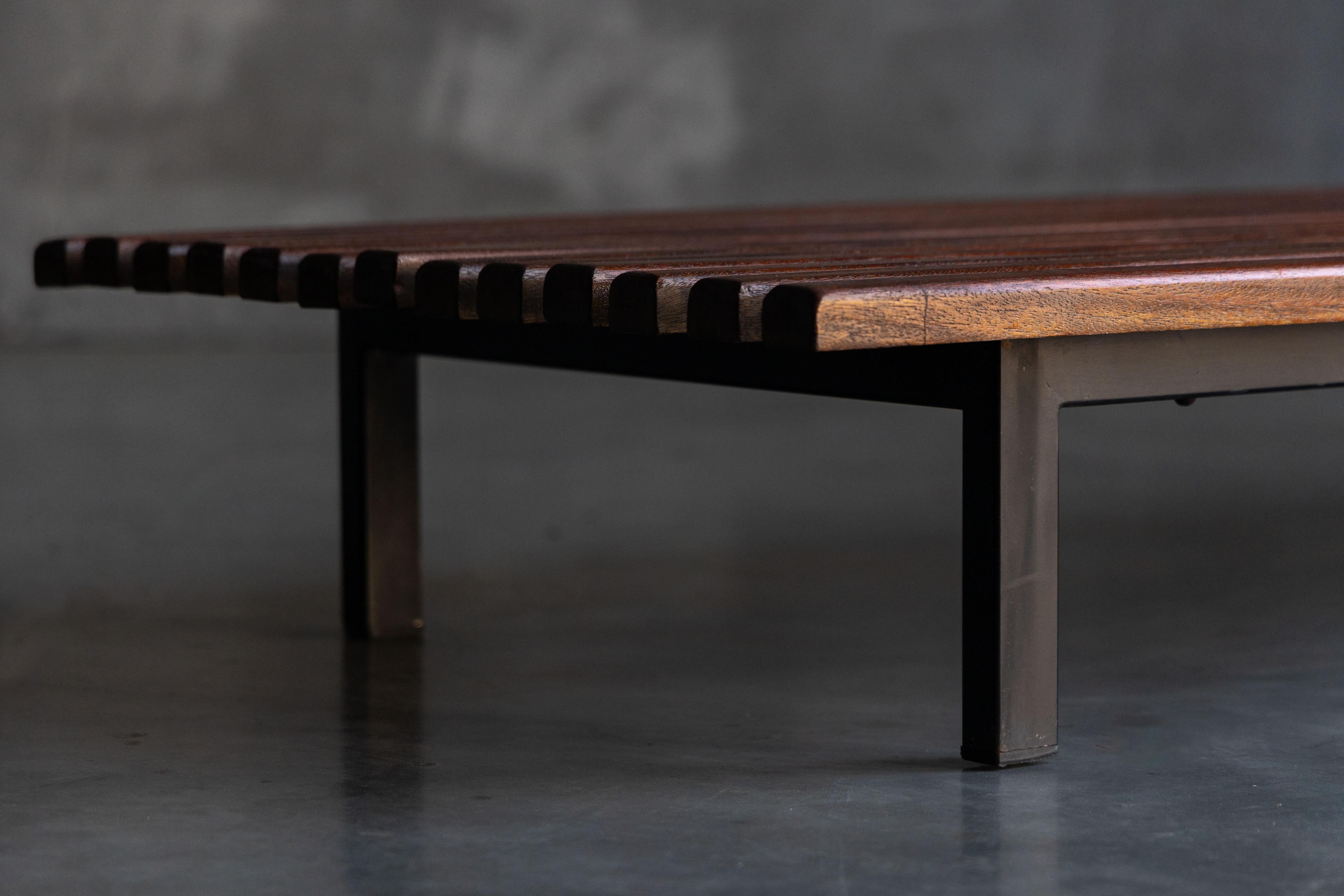 Low Bench by Charlotte Perriand for Cité Cansado, France, 1958 For Sale 3