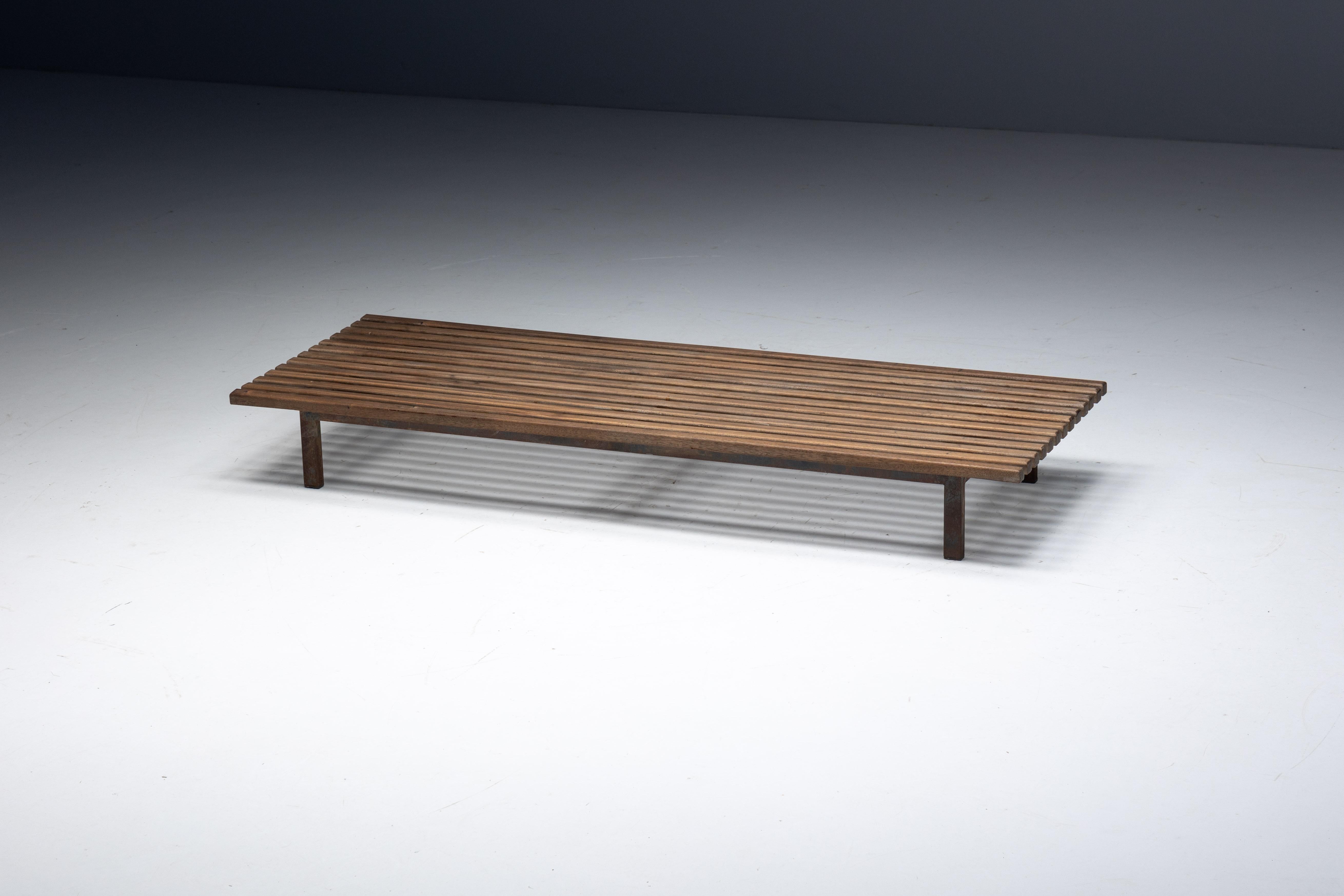 Low Bench by Charlotte Perriand for Cité Cansado, France, 1958 3