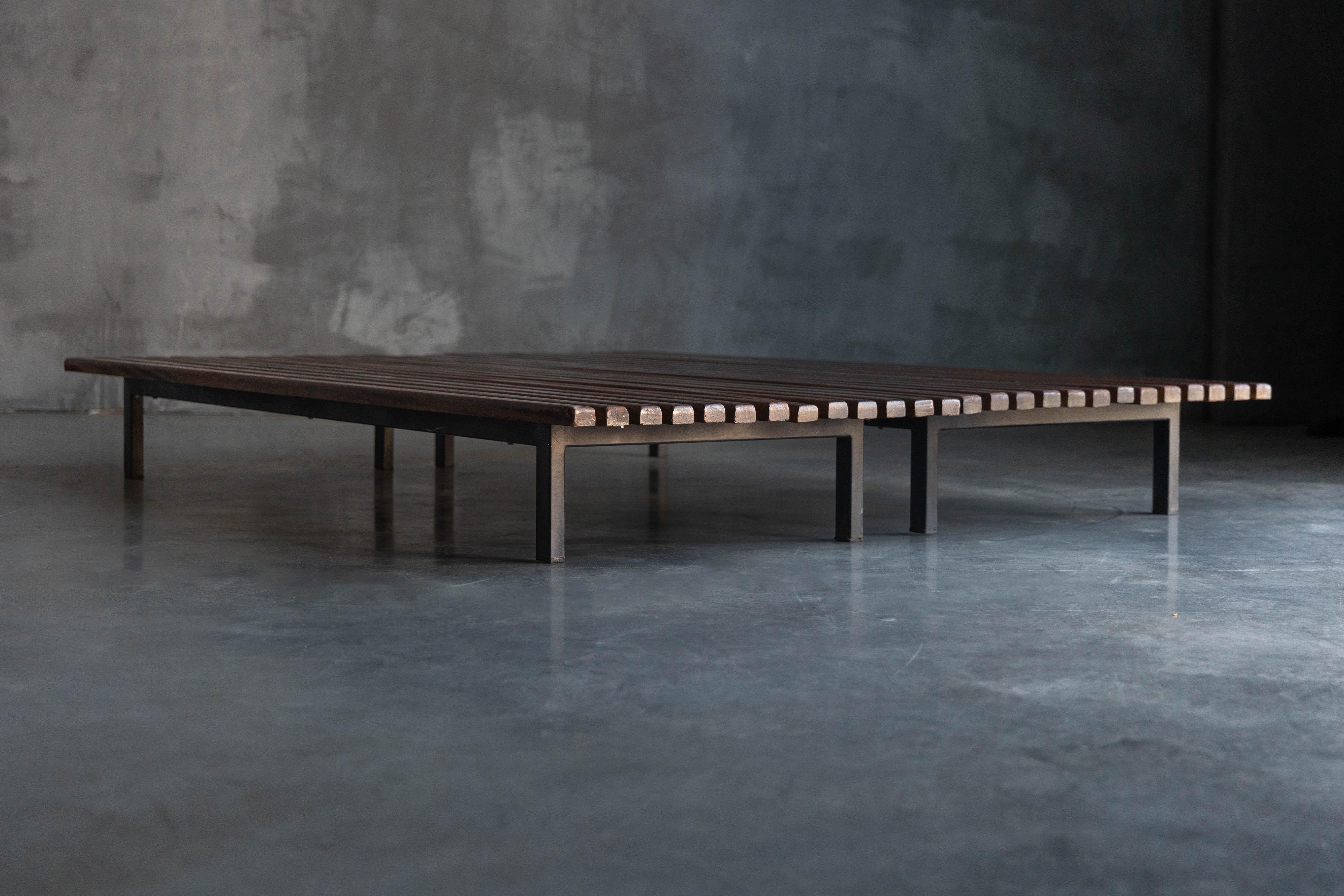 Low Bench by Charlotte Perriand for Cité Cansado, France, 1958 For Sale 4