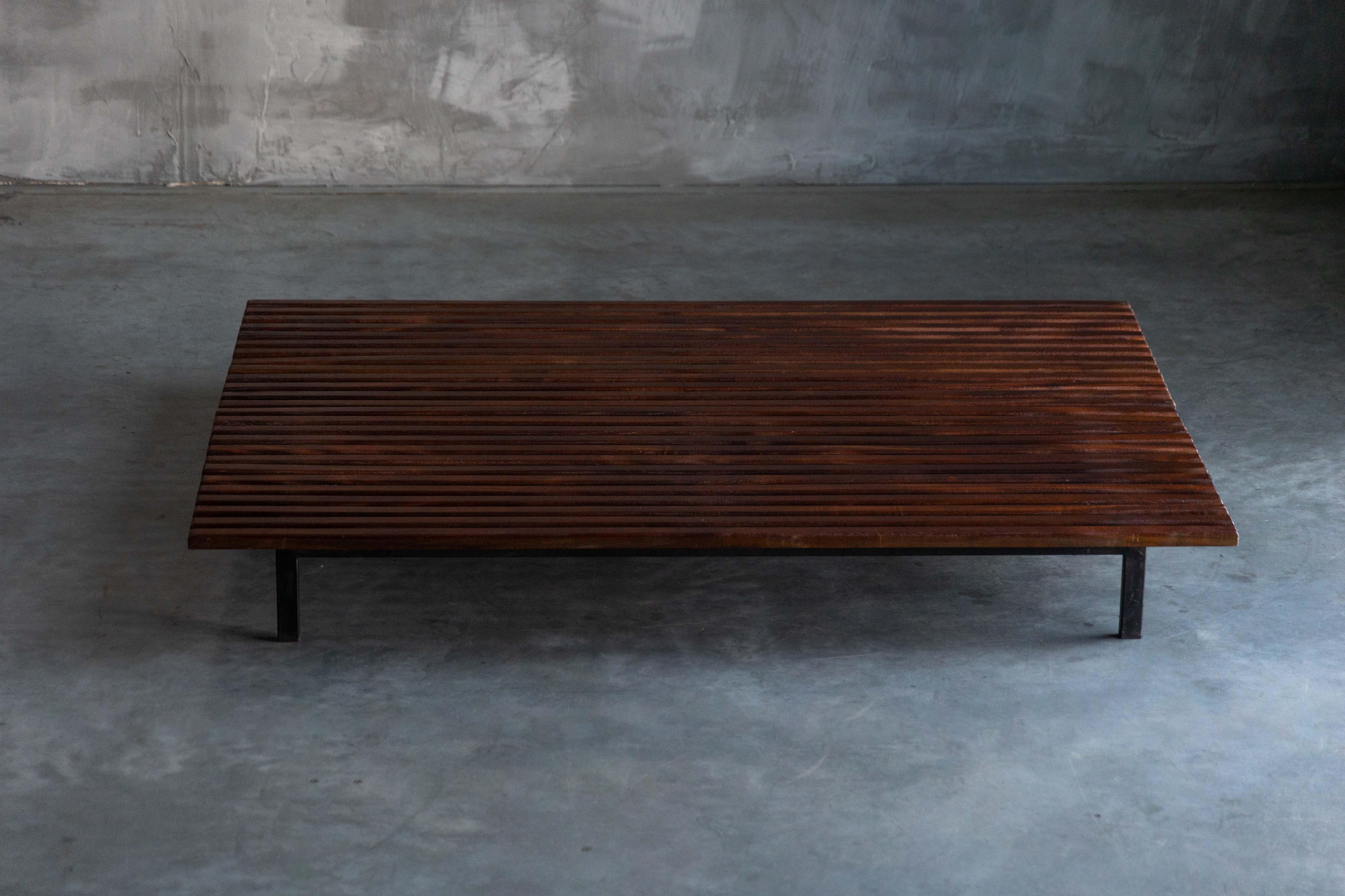 Low Bench by Charlotte Perriand for Cité Cansado, France, 1958 For Sale 7