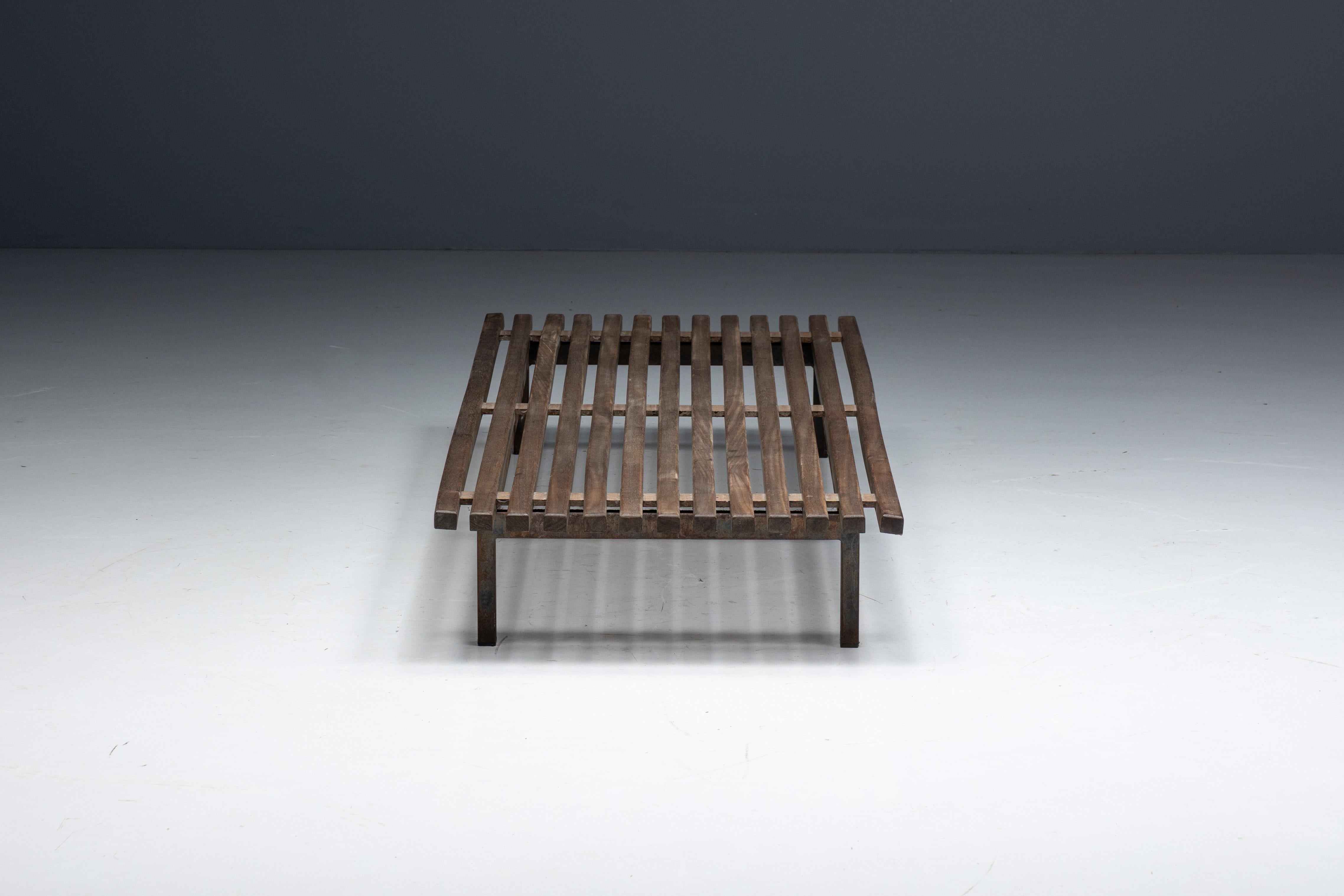 Low Bench by Charlotte Perriand for Cité Cansado, France, 1958 7