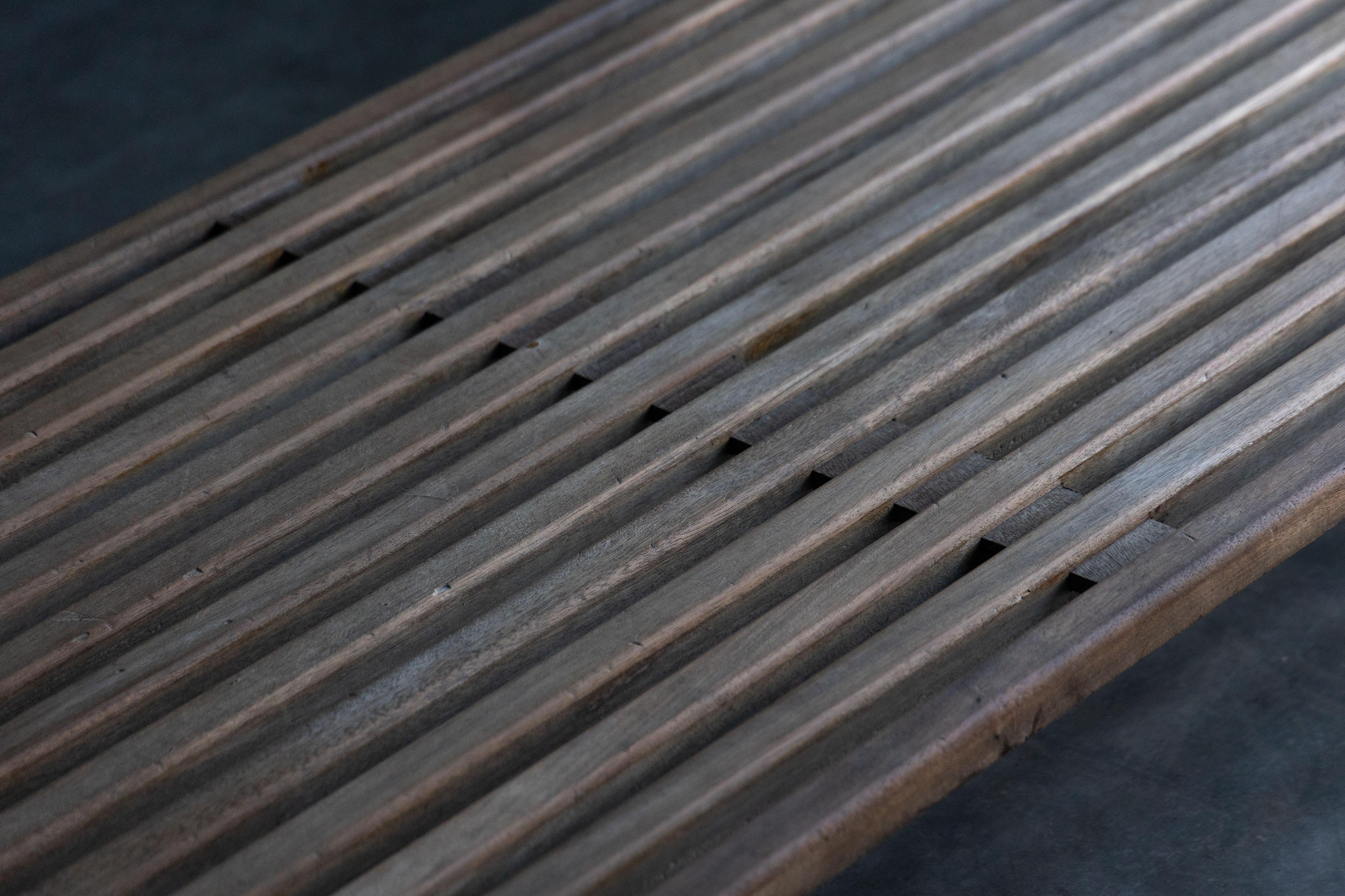 Mid-Century Modern Low Bench by Charlotte Perriand for Cité Cansado, France, 1958