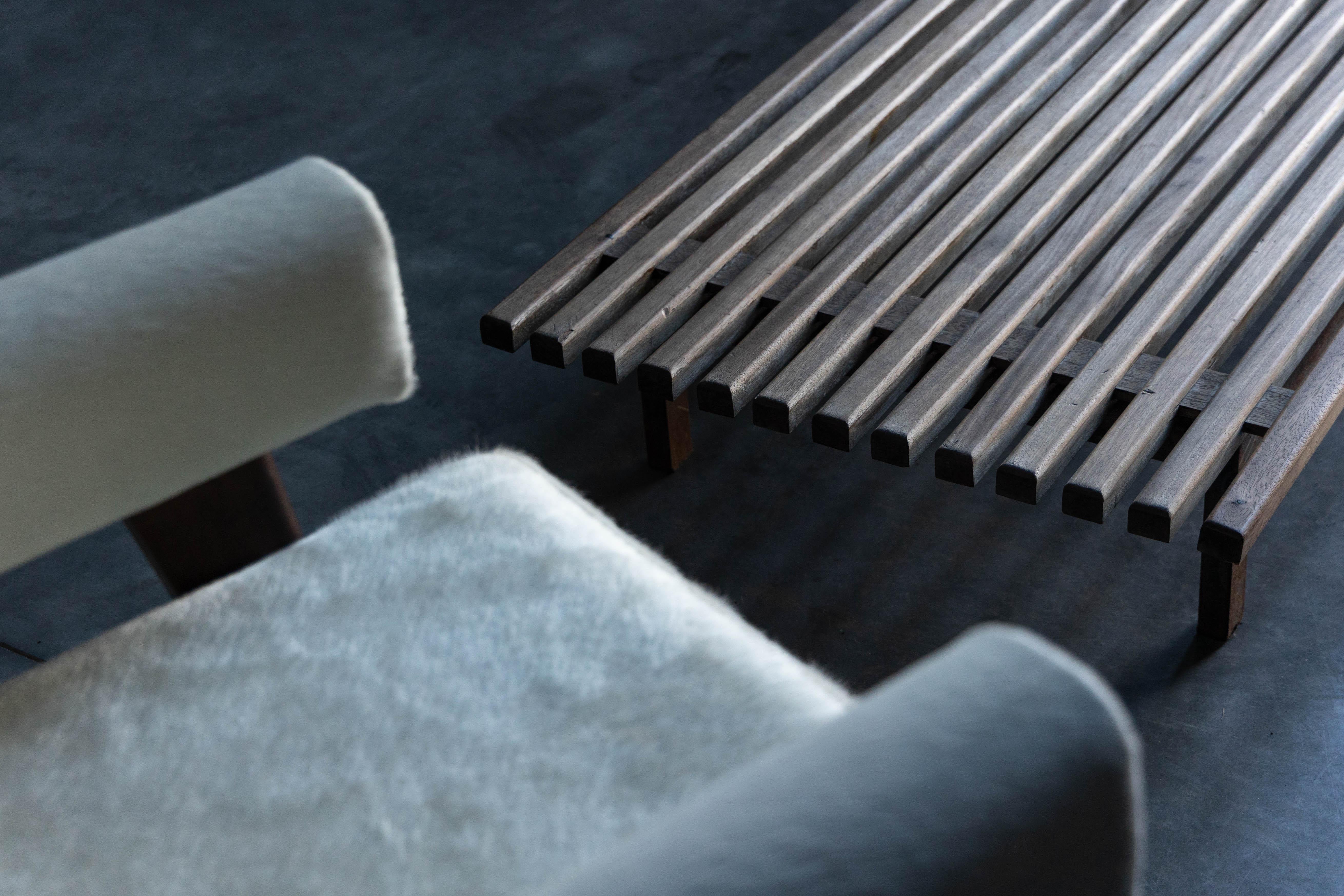 French Low Bench by Charlotte Perriand for Cité Cansado, France, 1958