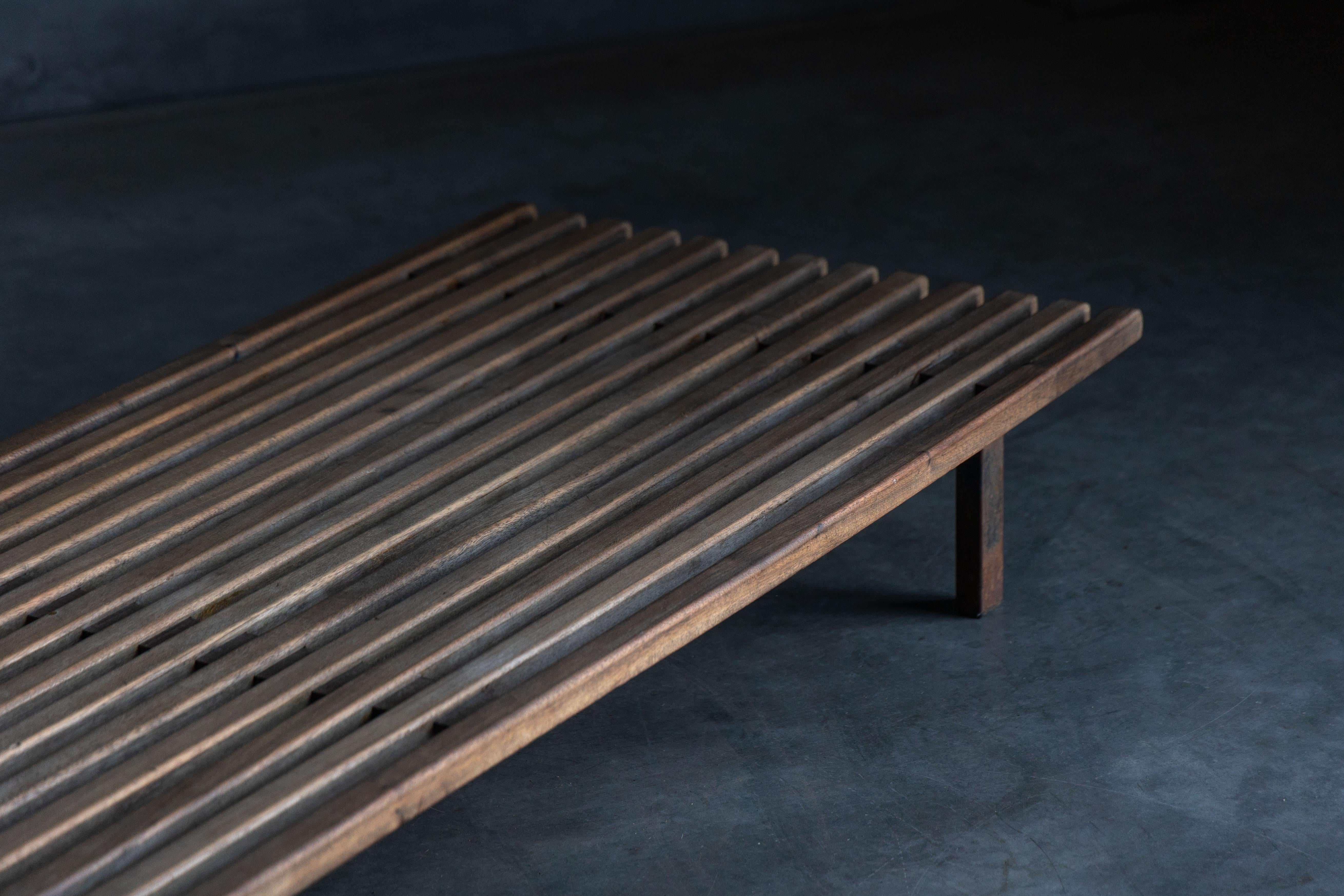 Mid-20th Century Low Bench by Charlotte Perriand for Cité Cansado, France, 1958
