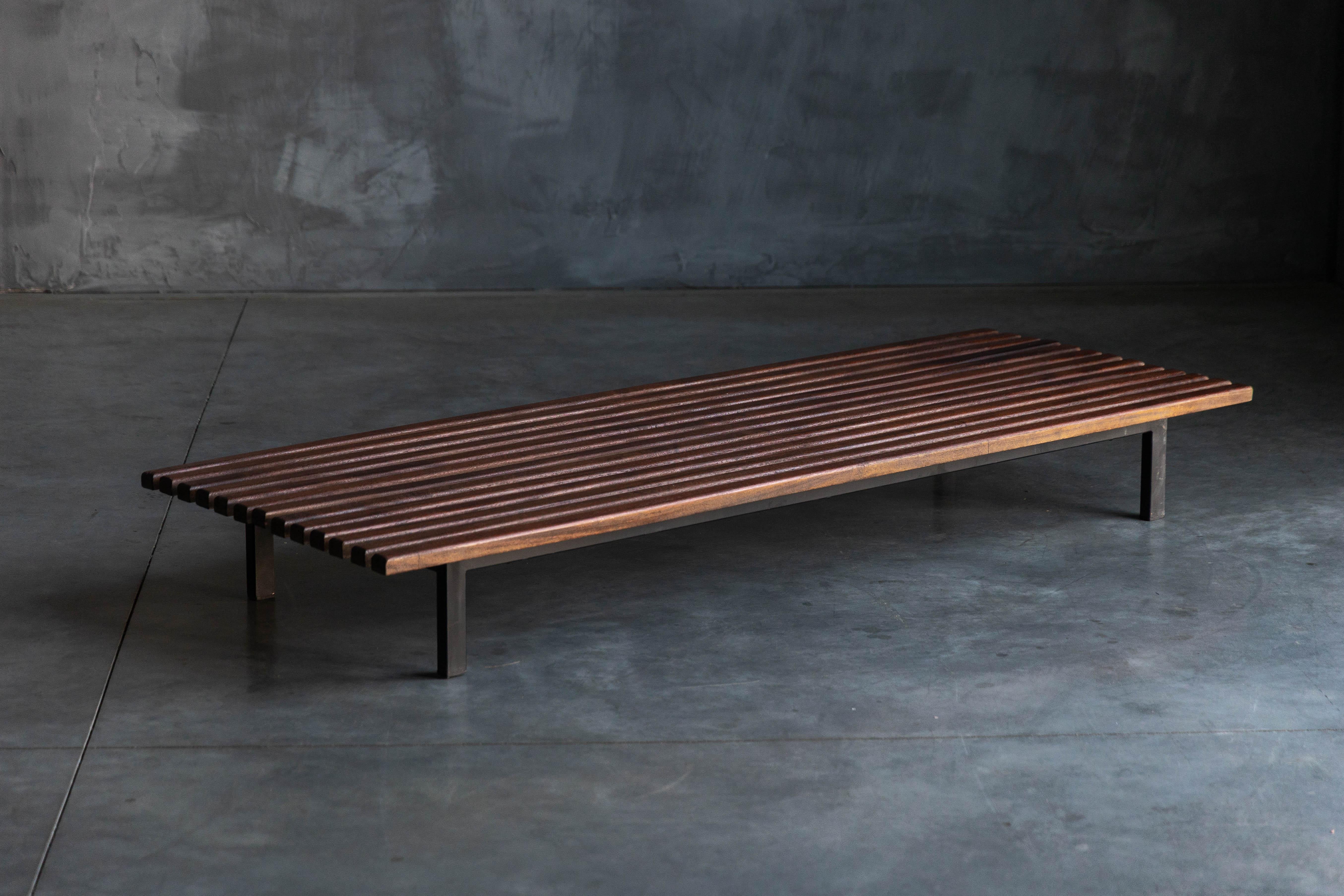 Low Bench by Charlotte Perriand for Cité Cansado, France, 1958 For Sale 2