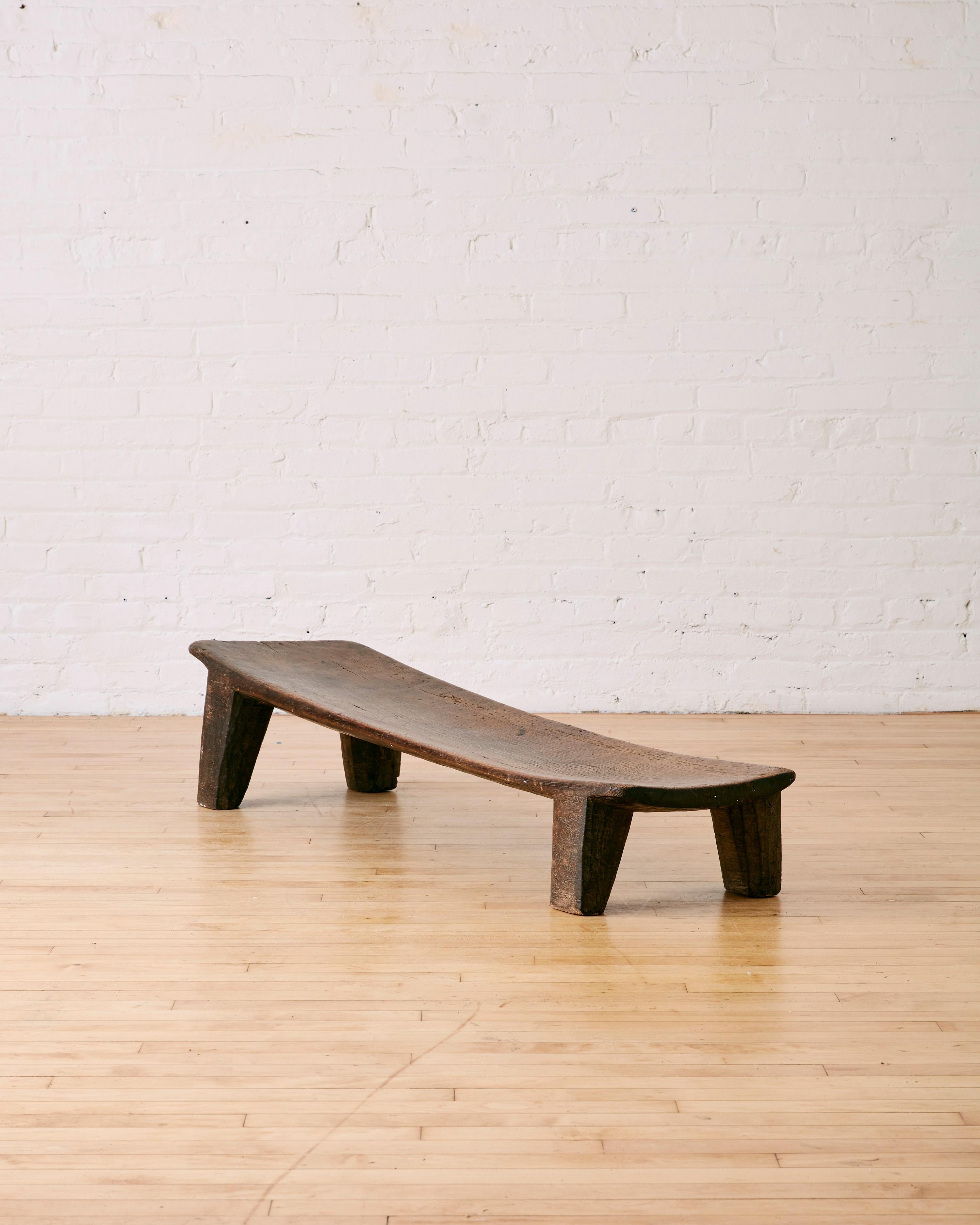 Malian Low Bench Carved by Senufo Artisans in West Africa For Sale