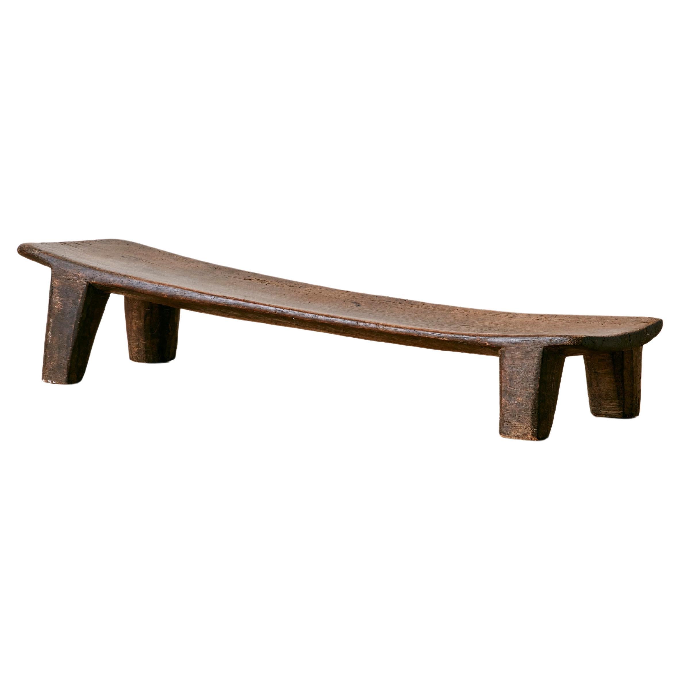 Low Bench Carved by Senufo Artisans in West Africa For Sale