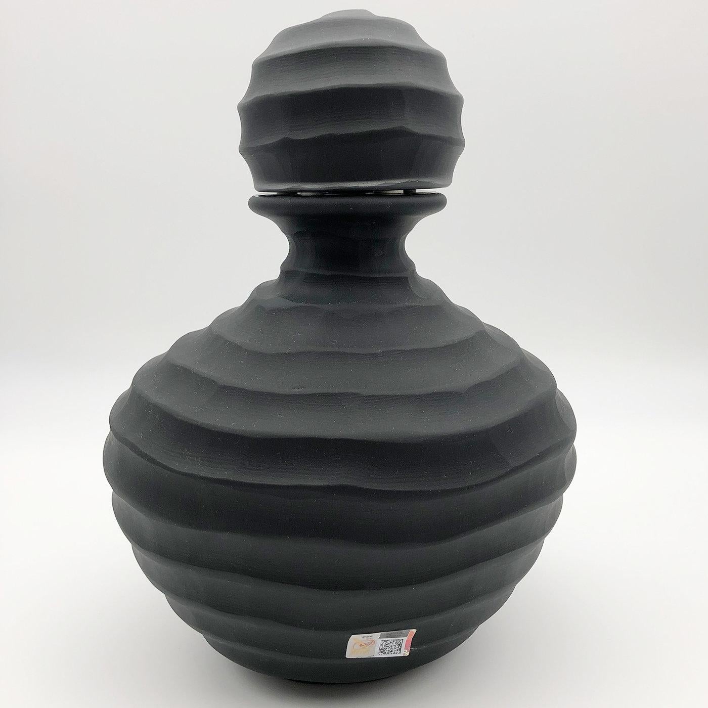 Italian Low Black Bottle by Achille D'Este and Renzo Vianello