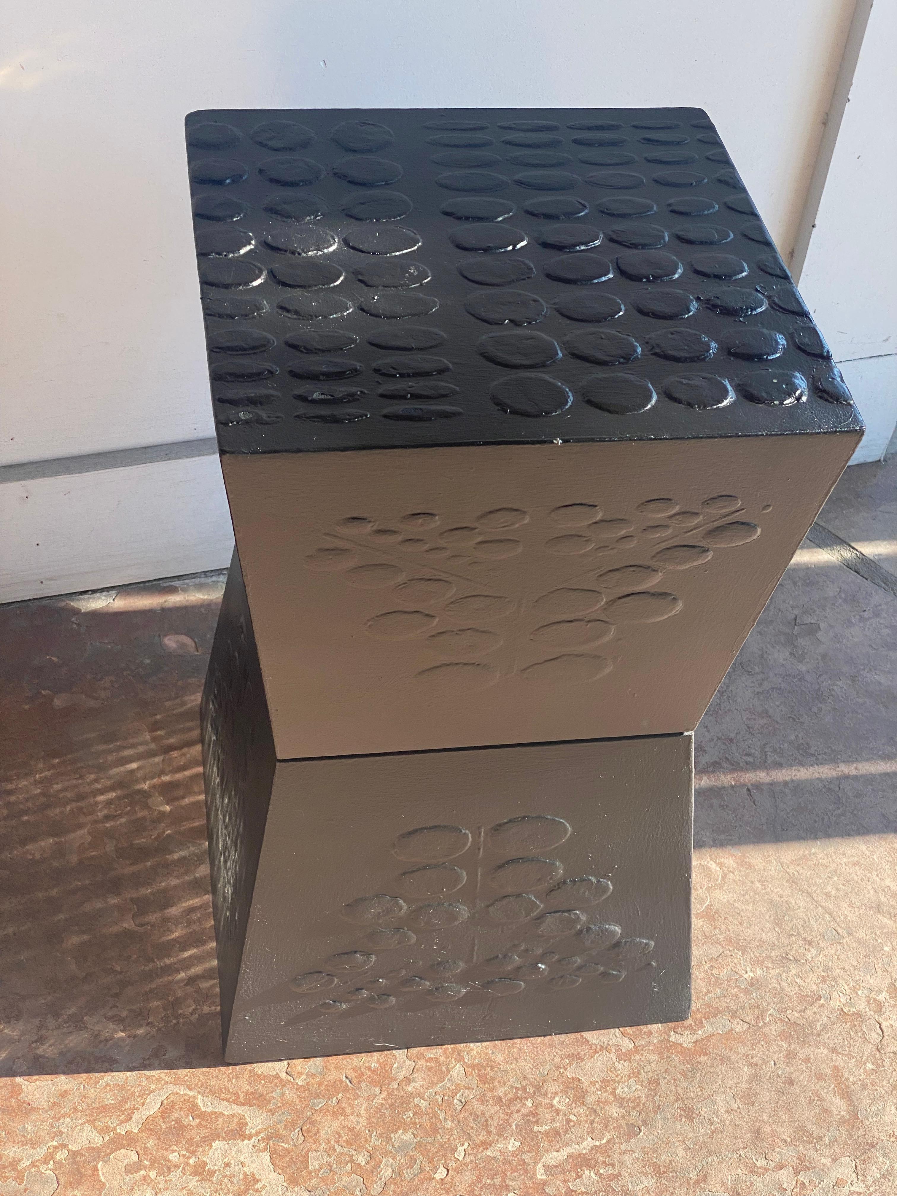 American Low Black Geometric  Pedestal For Sale