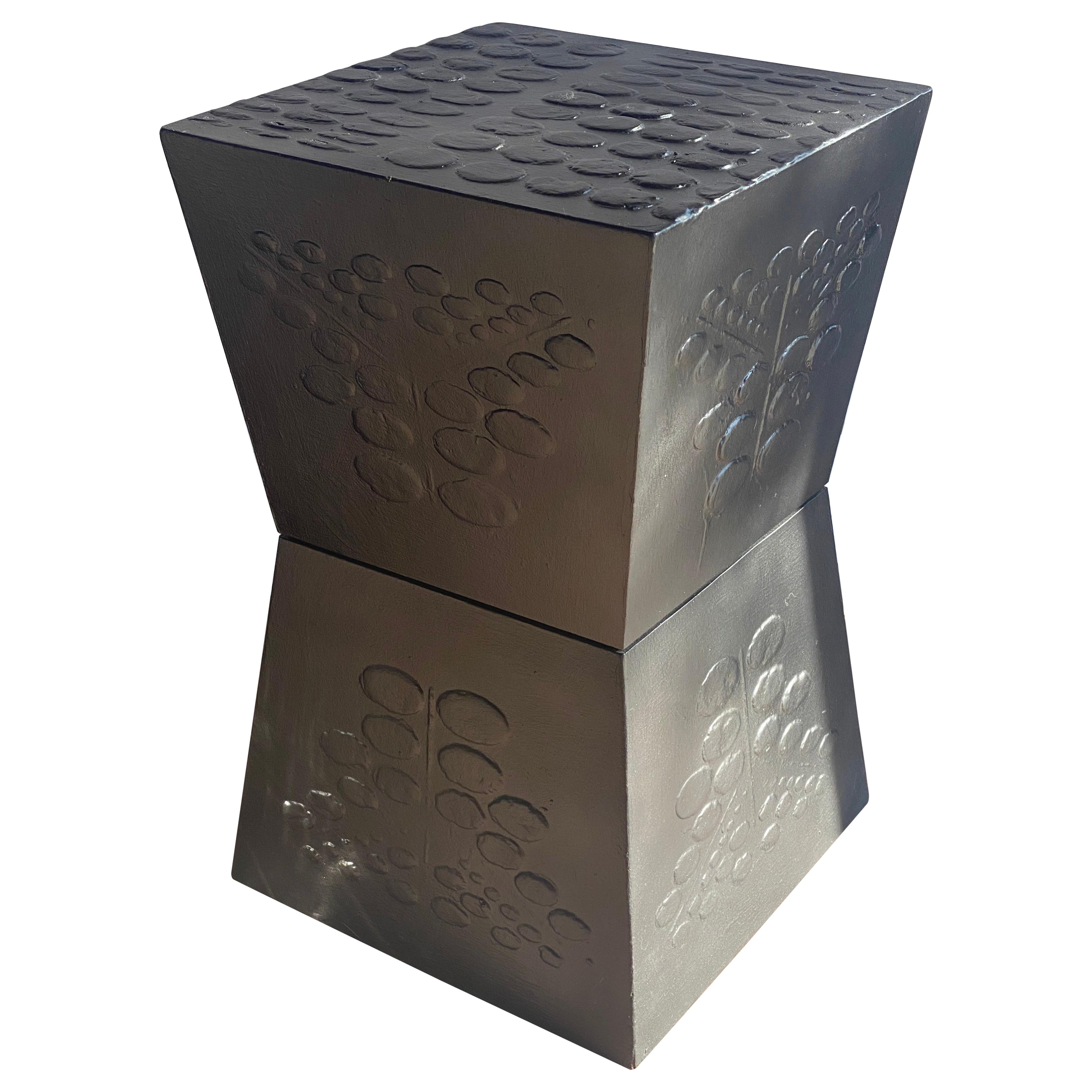 Low Black Geometric  Pedestal For Sale