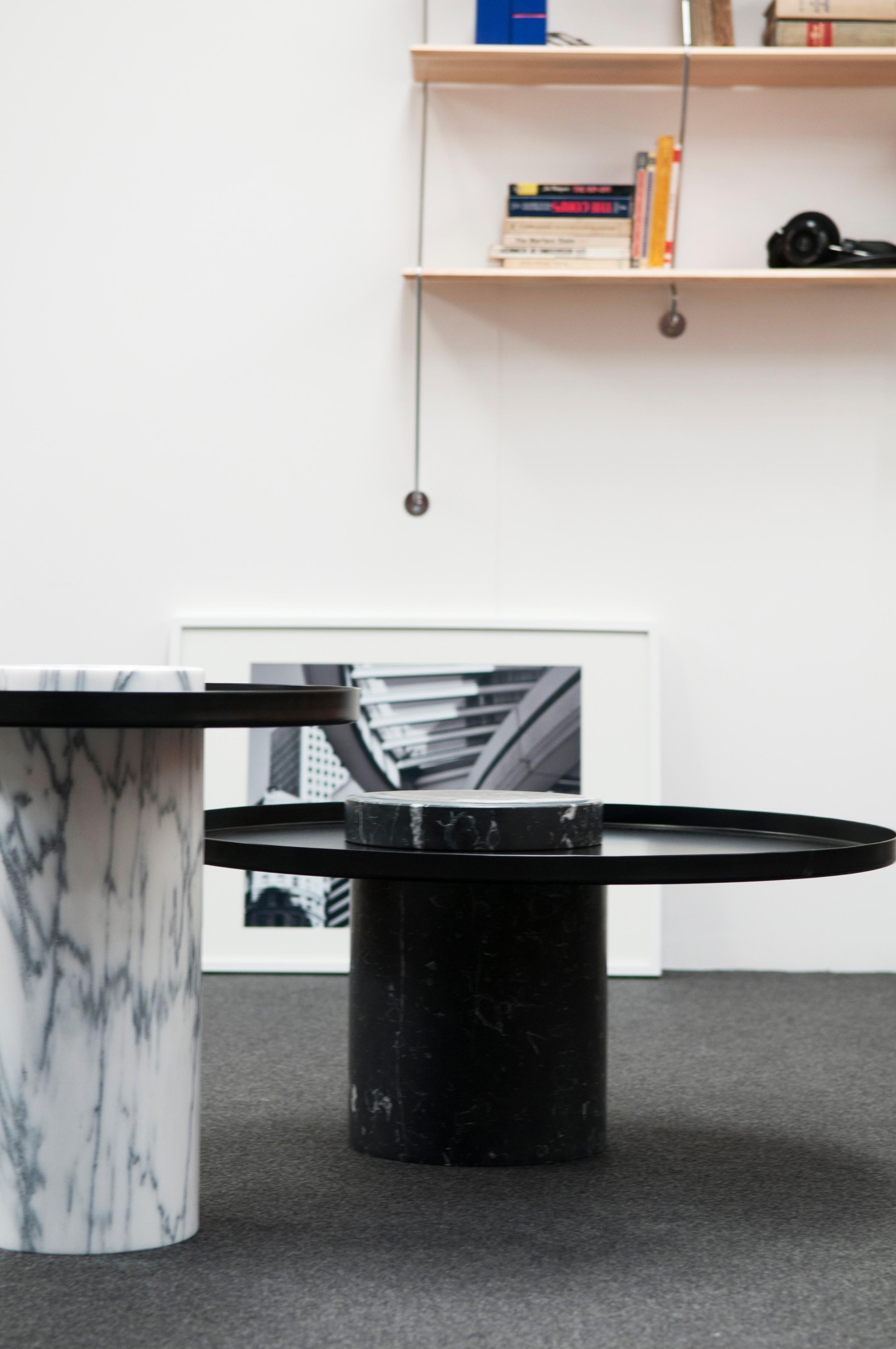 Low Black Marquina Marble Contemporary Guéridon, Sebastian Herkner For Sale 4