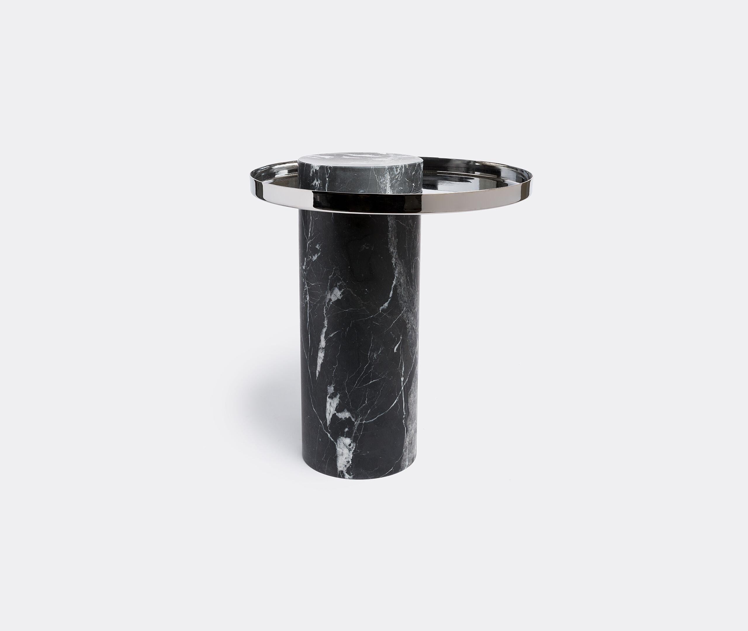 Low Black Marquina Marble Contemporary Guéridon, Sebastian Herkner For Sale 13