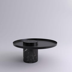 Low Black Marquina Marble Contemporary Guéridon, Sebastian Herkner