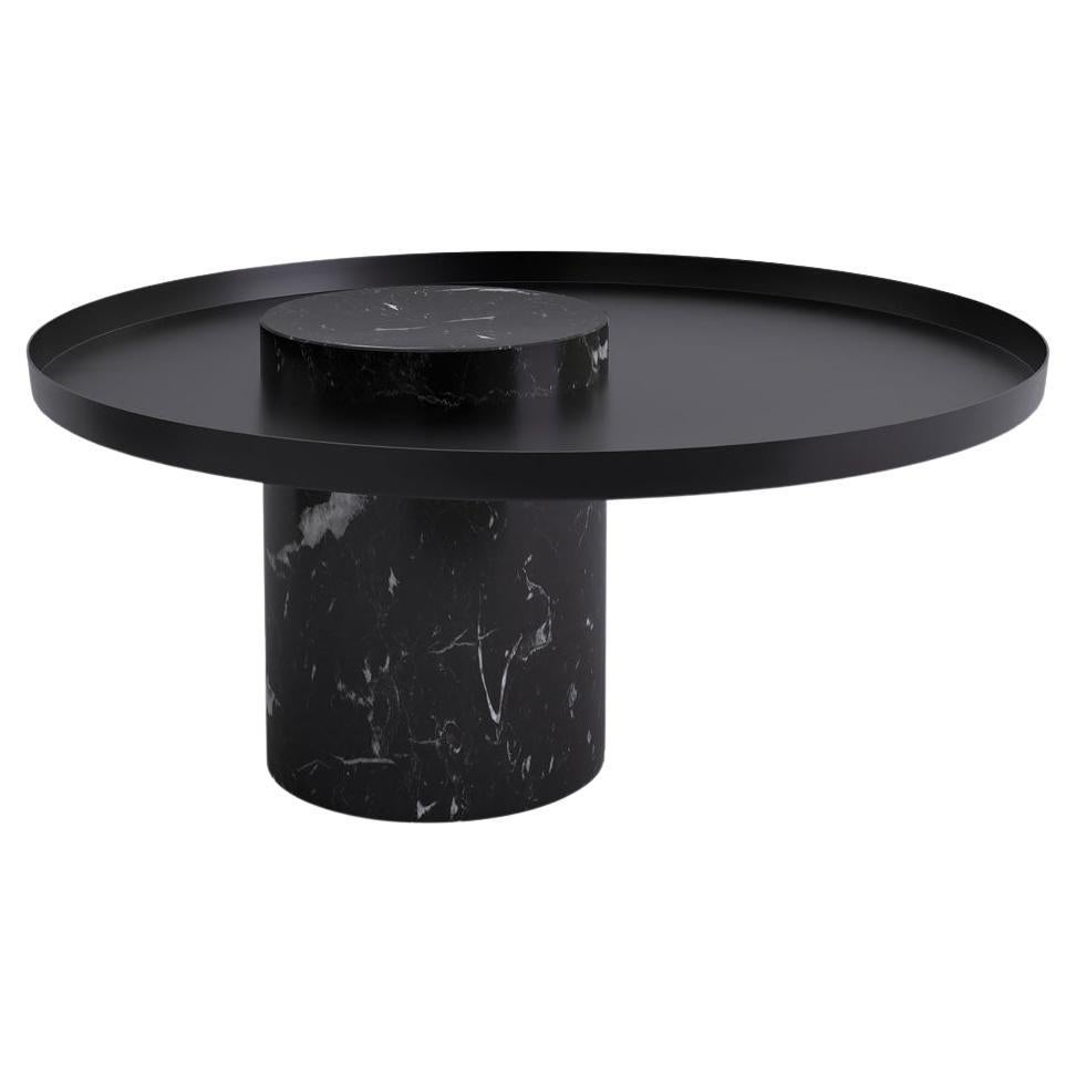 Low Black Marquina Marble Contemporary Guéridon, Sebastian Herkner For Sale