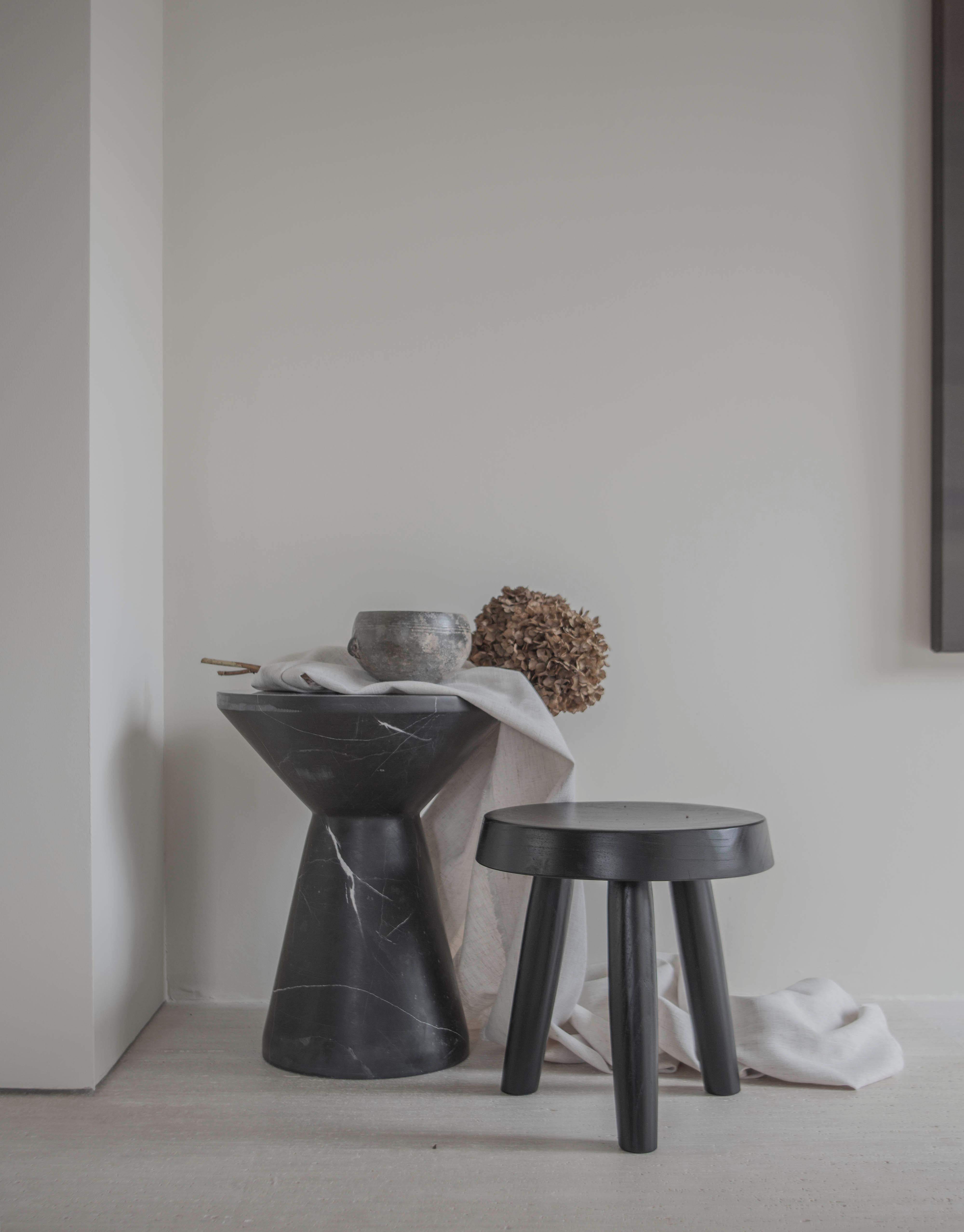 Modern Low Black Stained Milk Stools