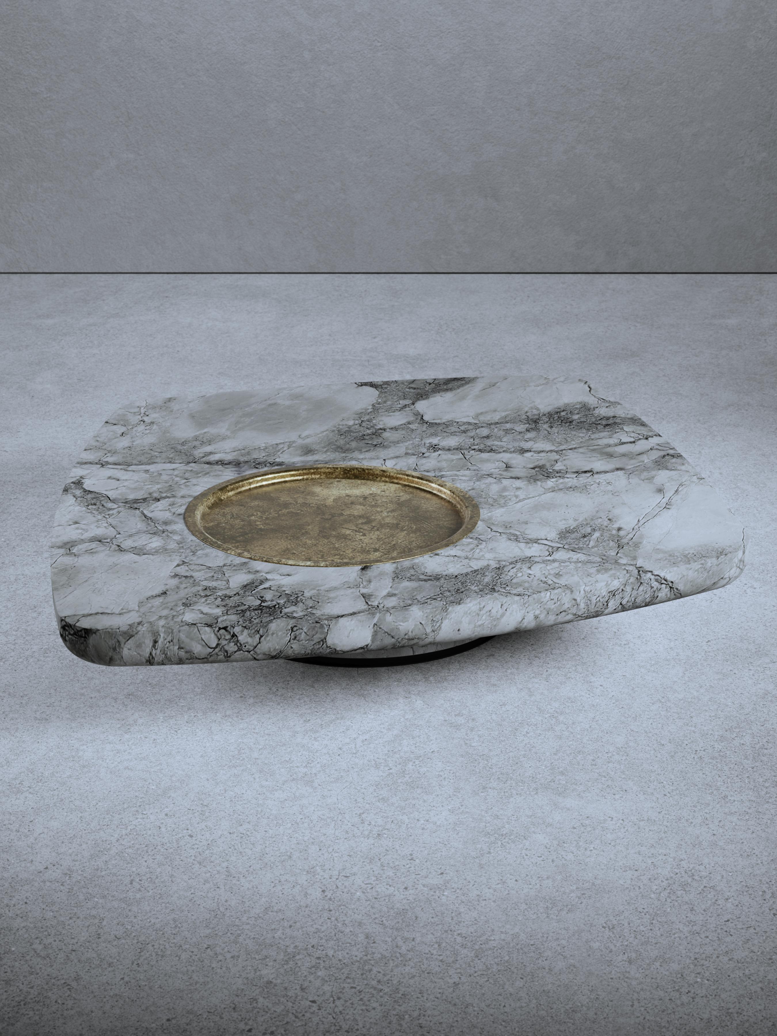 Contemporary Low Blackbird Marble Coffee Table by Gio Pagani For Sale