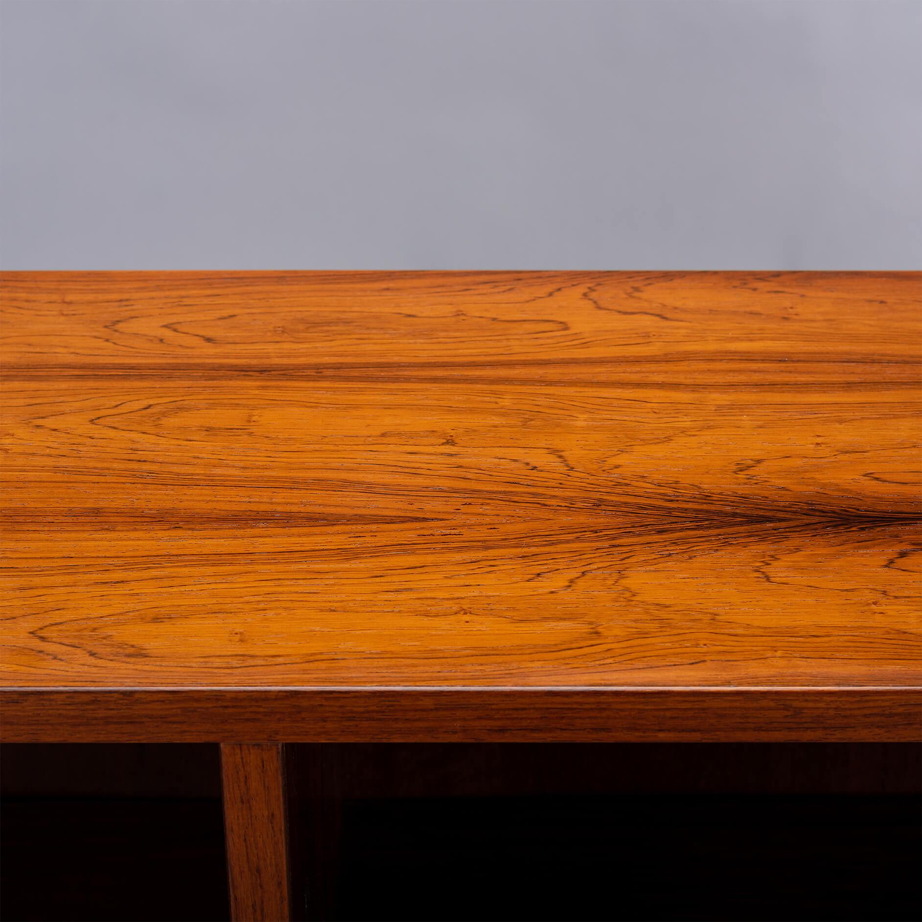 Veneer Low Bookcase and Display Cabinet by Carlo Jensen for Hundevad & Co, 1960s